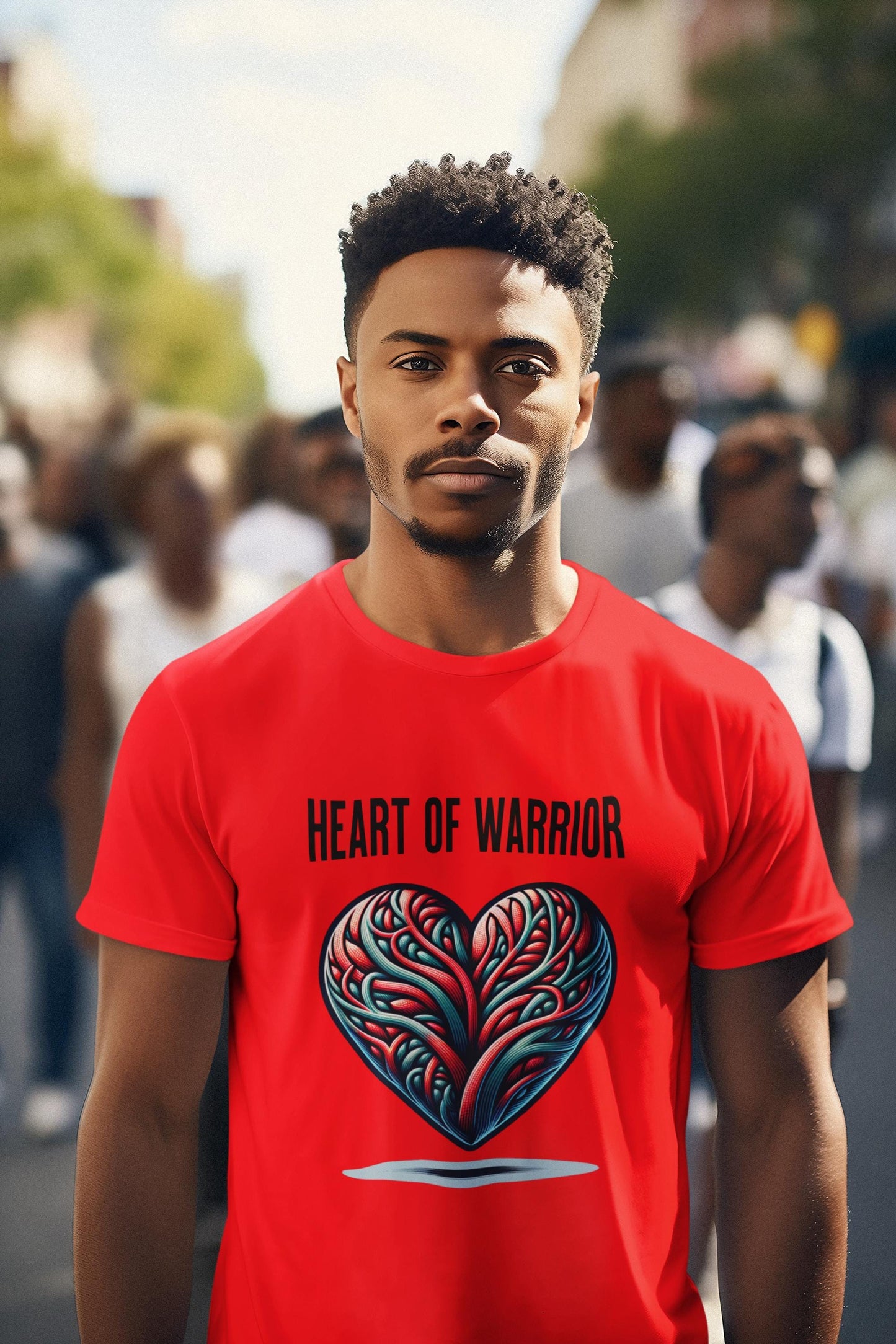 Heart of Warrior Unisex Tee, Inspirational Shirt, Motivational Gift, Casual Spring Summer Fall Wear, Empowerment Apparel, Heart Graphics Tee