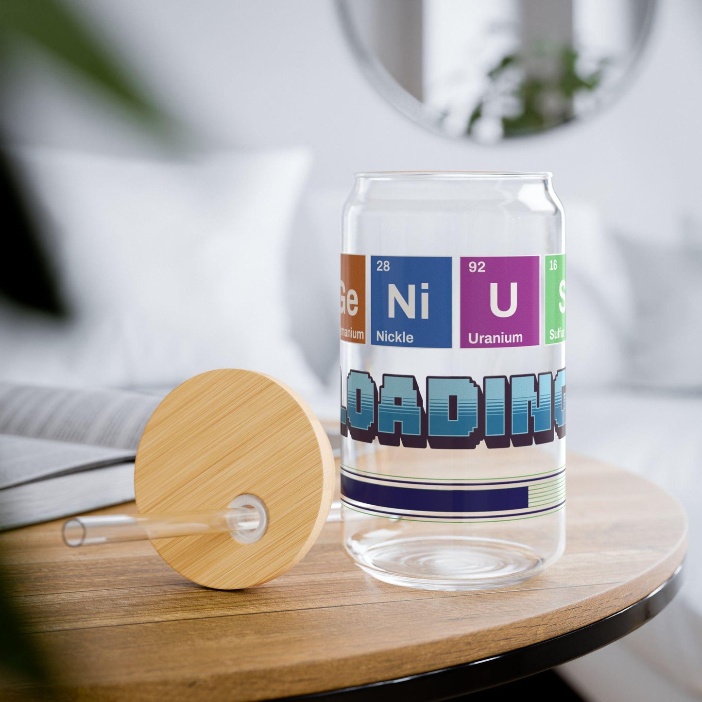 Geeky Science Sipper Glass with Straw, Loading Specimen Tea Water Cup, Perfect for Science Lovers, Gifts for Chemists, Unique Home Decor