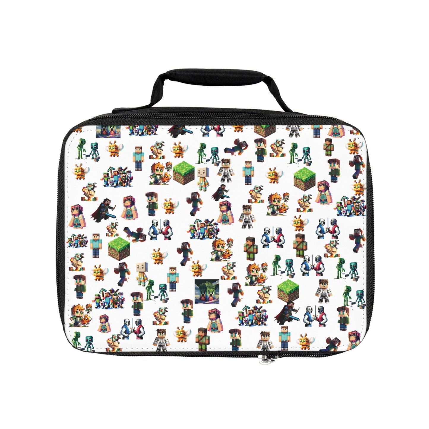 Minecraft Inspired Vibrant Kids Lunch Bag, Perfect for Back to School, Picnics, and Playdates, Gamer Enthusiast Lunch Bag, School Lunch Bag