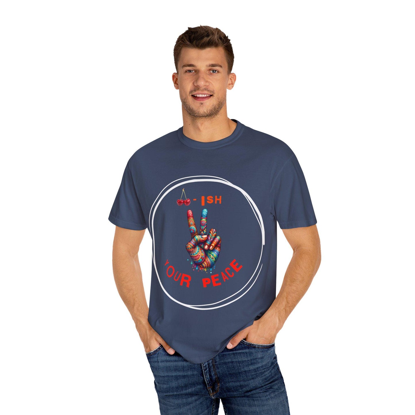 Cherrish Your Peace Sign Unisex T-Shirt with Vibrant Design, Cozy Sweatshirt for Everyday Wear, Perfect Gift for Activists, Streetwear