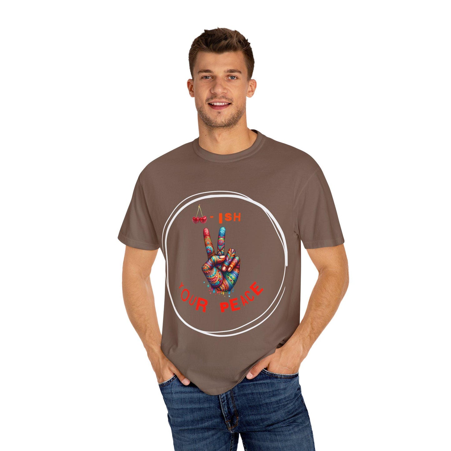 Cherrish Your Peace Sign Unisex T-Shirt with Vibrant Design, Cozy Sweatshirt for Everyday Wear, Perfect Gift for Activists, Streetwear