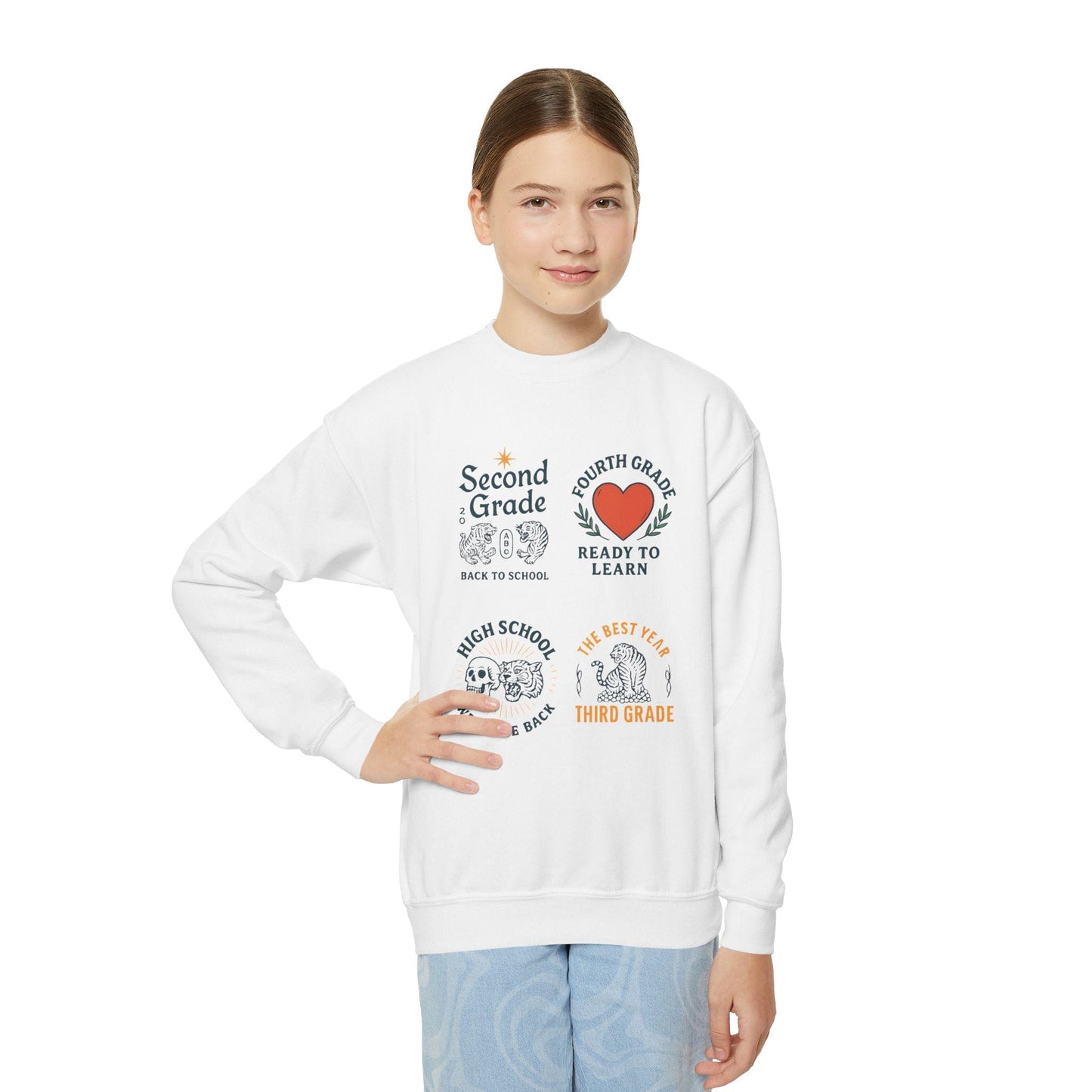 Kids Inspiring Sweatshirt - Inspiring Message for Different School Grades, Fun Sweatshirt, Gift for Boys & Girls Back to School