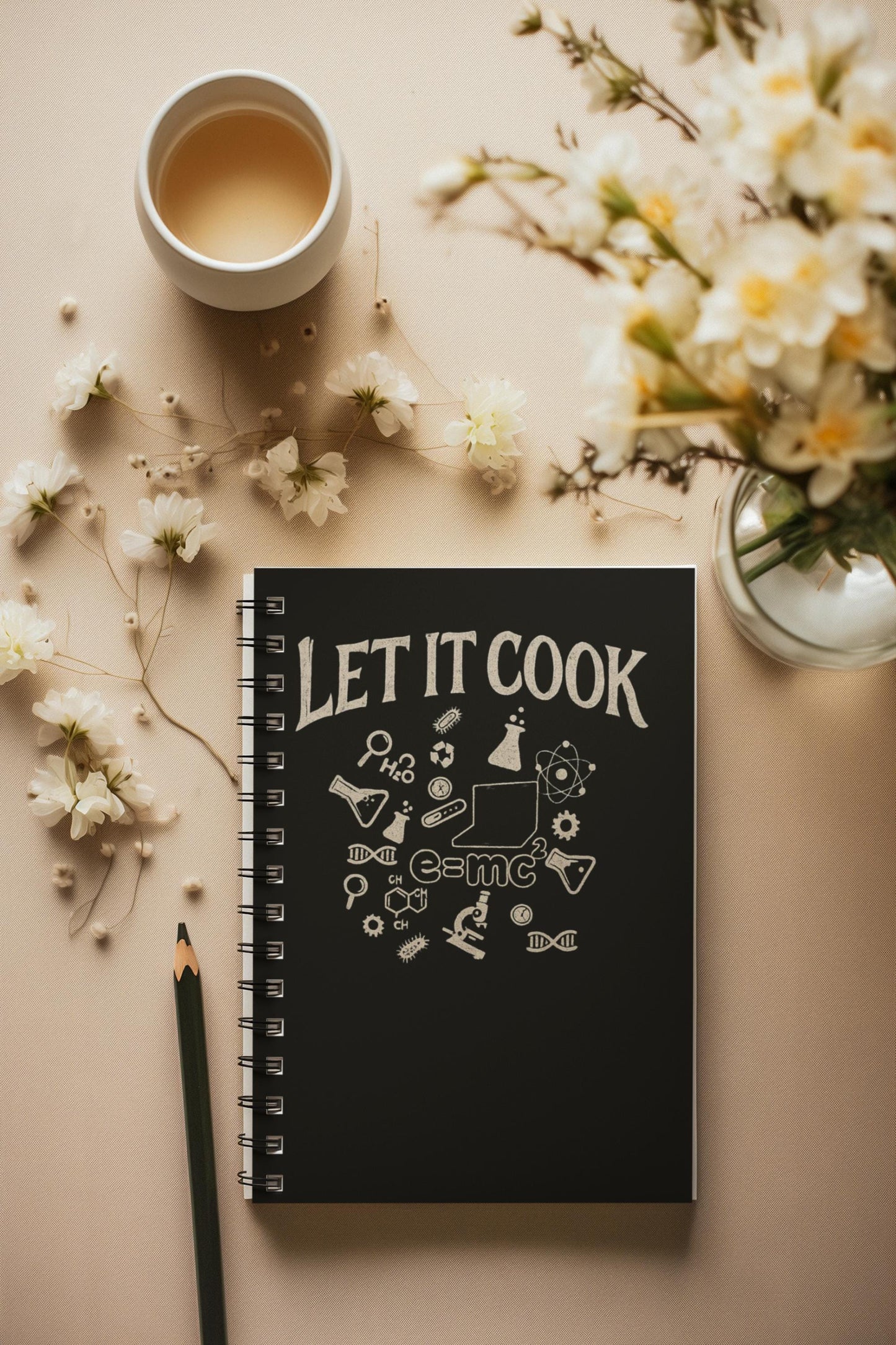 Science Lab Spiral Notebook, Chemistry Journal for Students Teachers STEM Gift Cute, Study Notes Planner Back to School Laboratory Scientist