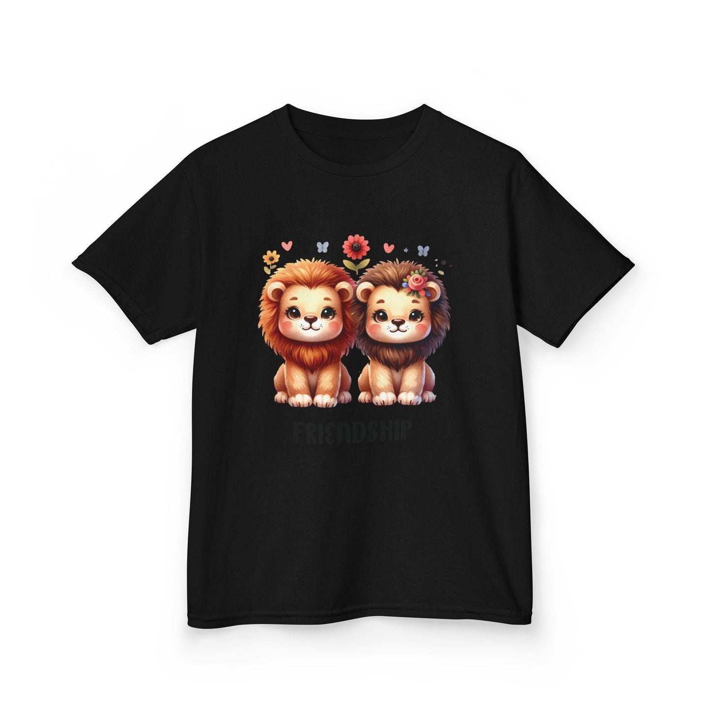 Kids Friendship Graphic Tee, Fun Shirt for Children, Cool Summer Clothing, Gift for Kids, Party Wear, Cool Boho Lion Natural Kids Youth Tee
