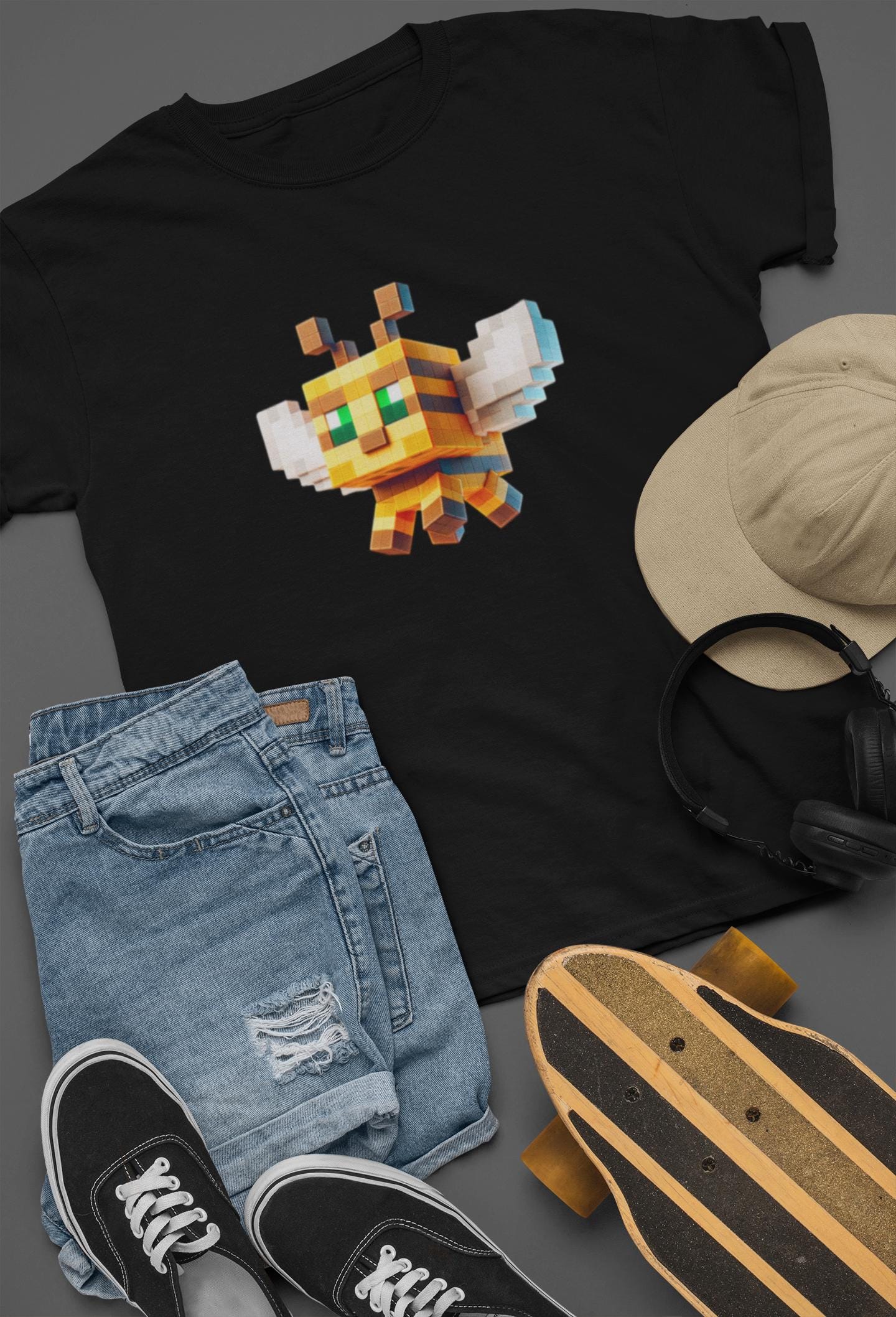 Minecraft Bee Inspired Kids Tee, Minecraft Bee Shirt, Fun Kids Tee, Gaming Apparel, Birthday Gift for Boys and Girls, Back to School Apparel