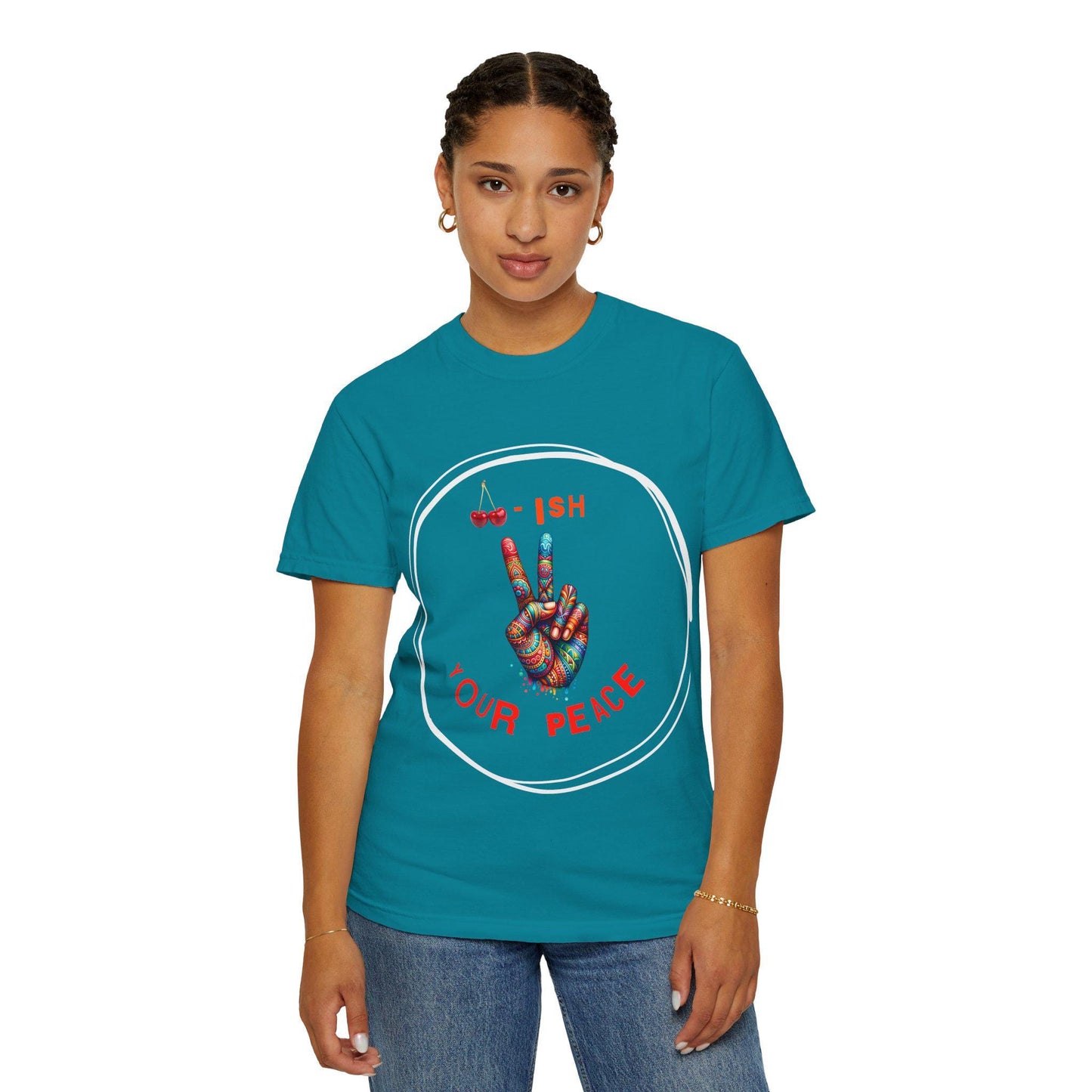 Cherrish Your Peace Sign Unisex T-Shirt with Vibrant Design, Cozy Sweatshirt for Everyday Wear, Perfect Gift for Activists, Streetwear
