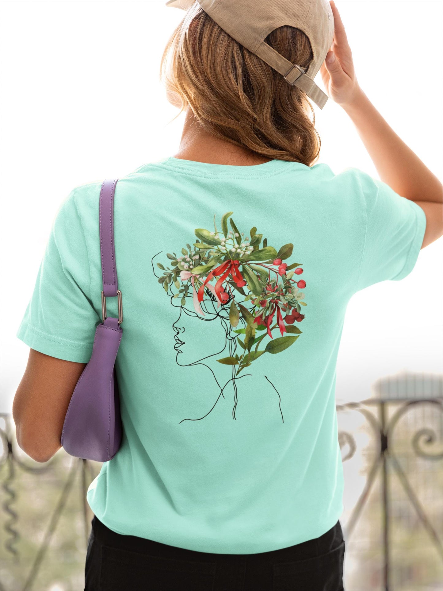 Floral Silhouette T-Shirt - Casual Spring Summer Fall Wear, Gift for Nature Lovers, Art Tee, Unisex Graphic Tee, Spring Fashion