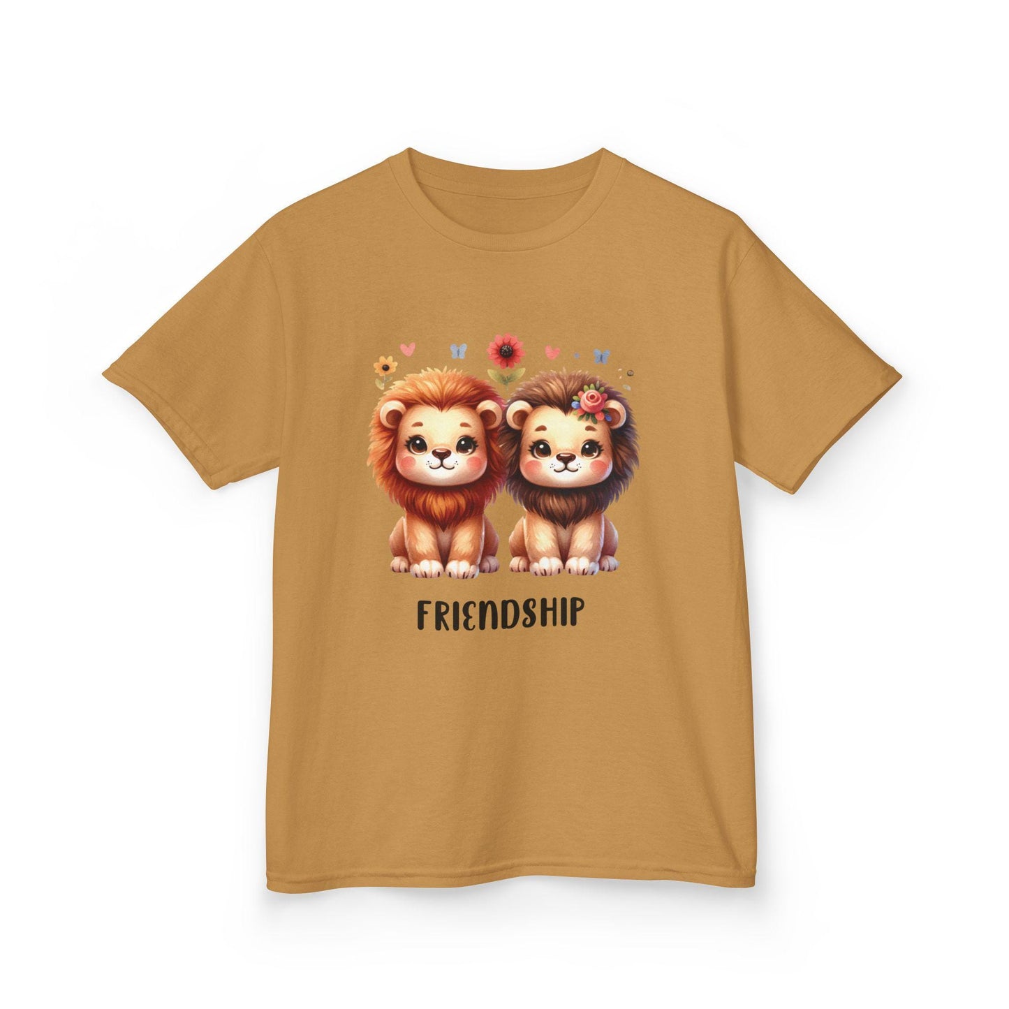 Kids Friendship Graphic Tee, Fun Shirt for Children, Cool Summer Clothing, Gift for Kids, Party Wear, Cool Boho Lion Natural Kids Youth Tee