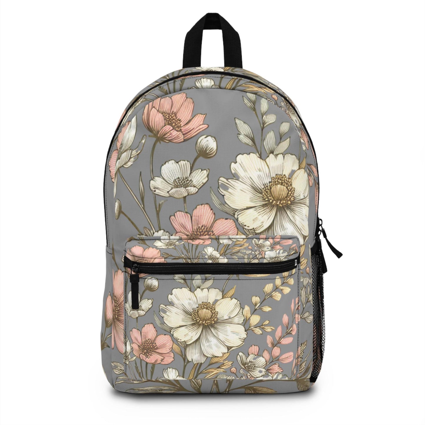 Boho Floral Backpack, Flower School Bag, Flower Print bag, Ideal for Elementary & Middle School Students, Back to School Supply for Students