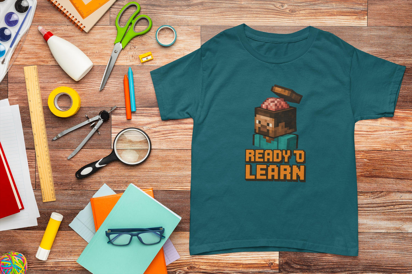 Youth Minecraft Inspired Tee - Ready to Learn, Gamer Shirt, Back To School Student Tee, First Day Of Back to School Shirts for Boys & Girls