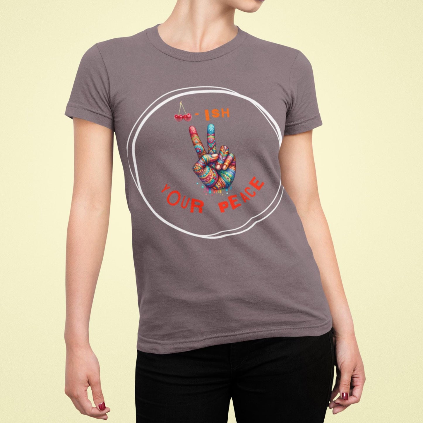 Cherrish Your Peace Sign Unisex T-Shirt with Vibrant Design, Cozy Sweatshirt for Everyday Wear, Perfect Gift for Activists, Streetwear