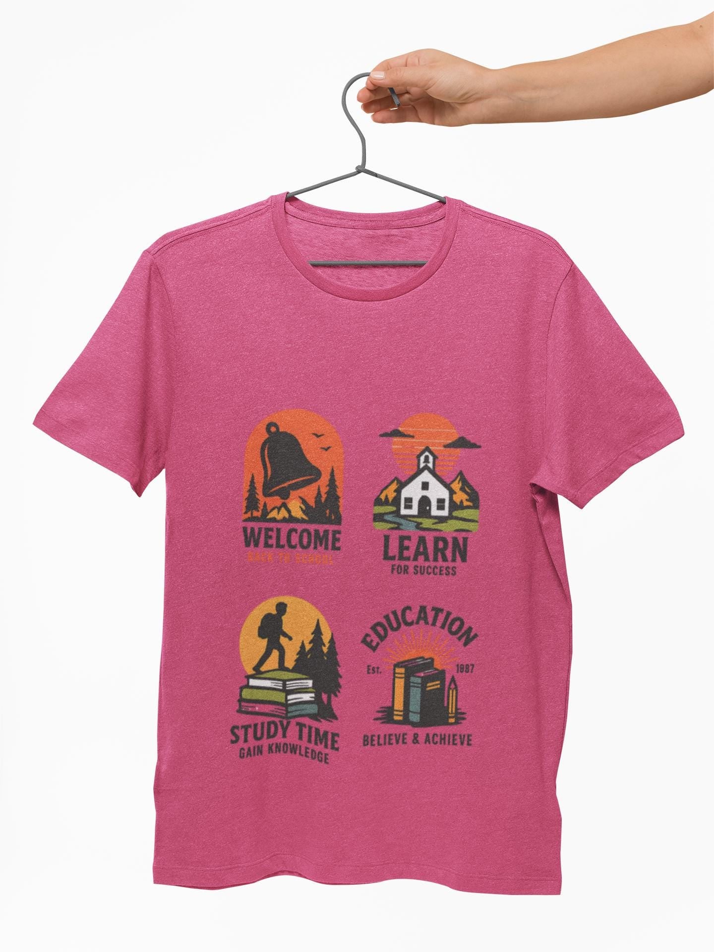 Kids Educational Tee - Welcome, Learn, Study Time, Fun Learning Shirt, Classroom Style, Back to School, Gift for Boys & Girls back to School