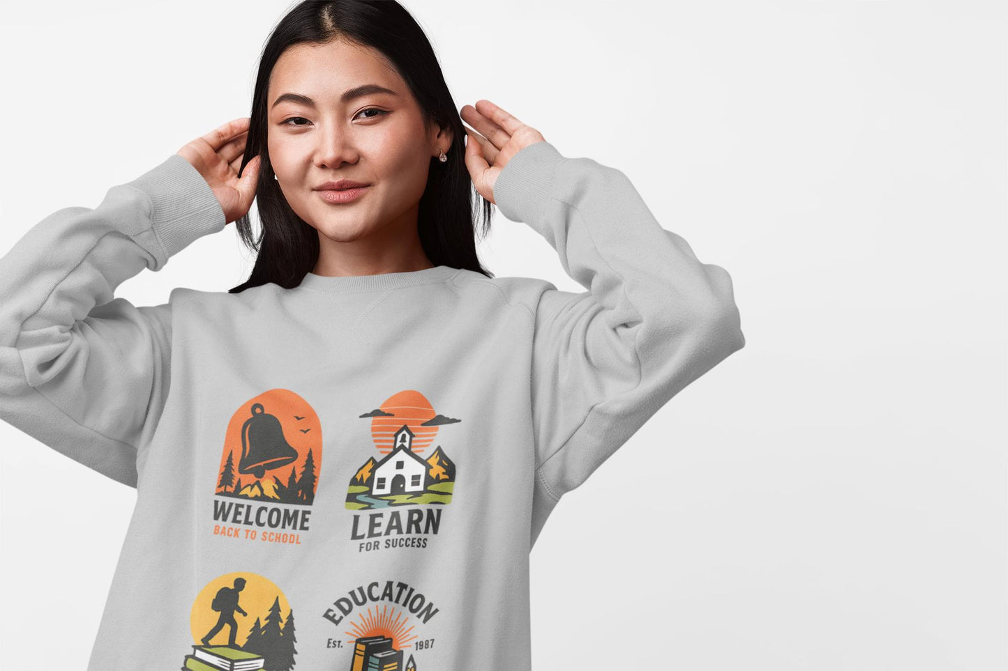 Kids Inspiring Sweatshirt - Welcome, Learn, Study Time, Fun Sweatshirt, Classroom Style, Back to School, Gift for Boy & Girl Back to School