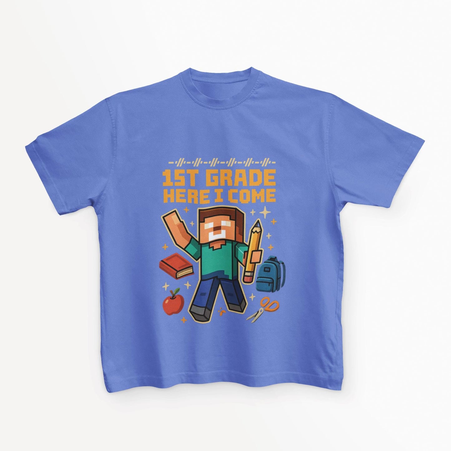 Minecraft Inspired 1st Grade Adventure Youth T-Shirt, Kids Tee, Back to School Gift for Students, Welcome Back T-Shirt, Back-to-School Tee
