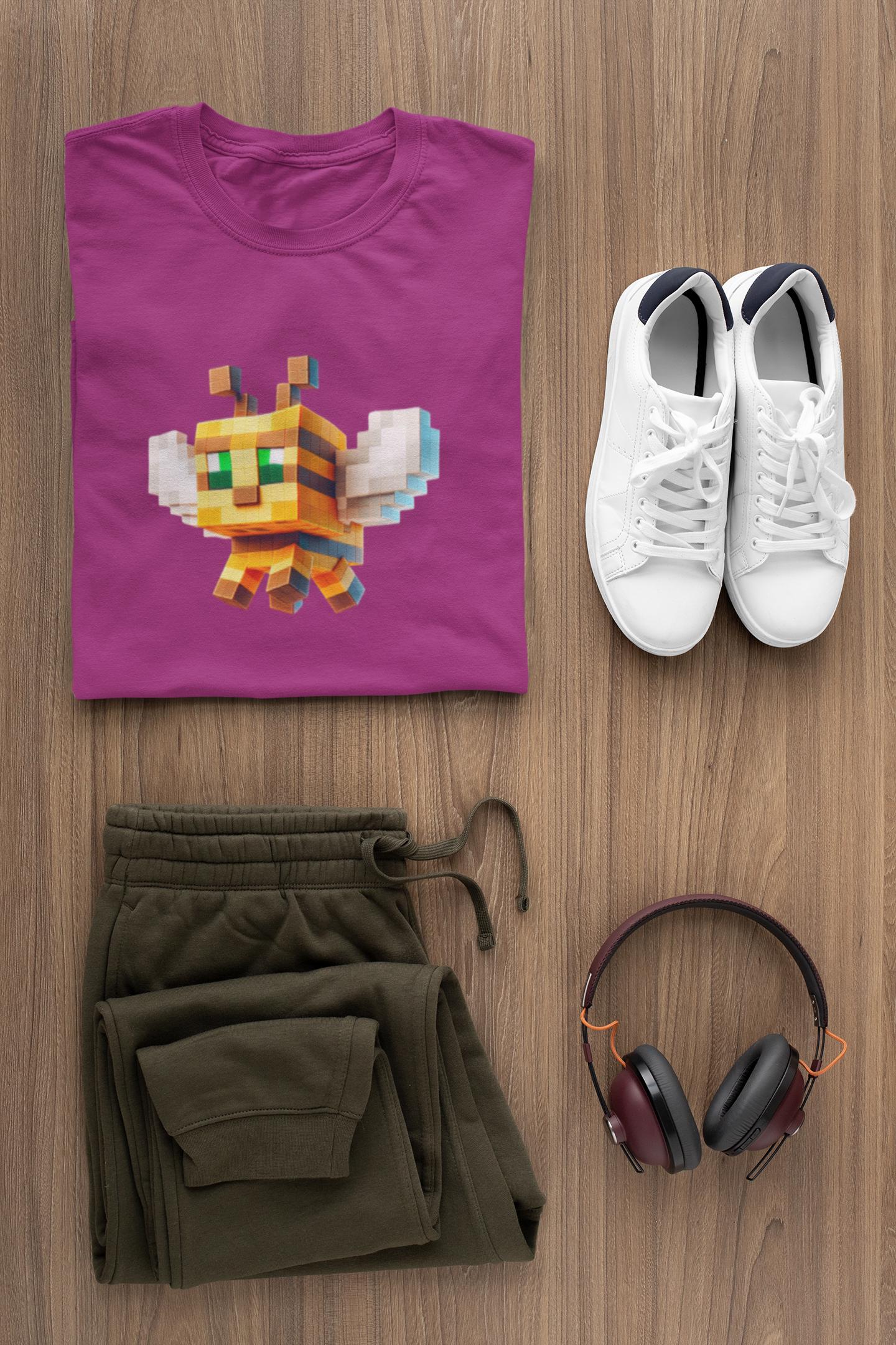 Minecraft Bee Inspired Kids Tee, Minecraft Bee Shirt, Fun Kids Tee, Gaming Apparel, Birthday Gift for Boys and Girls, Back to School Apparel