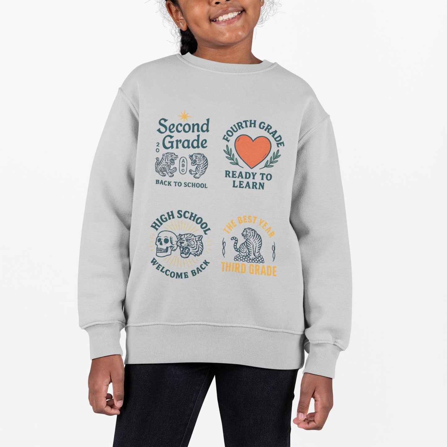 Kids Inspiring Sweatshirt - Inspiring Message for Different School Grades, Fun Sweatshirt, Gift for Boys & Girls Back to School