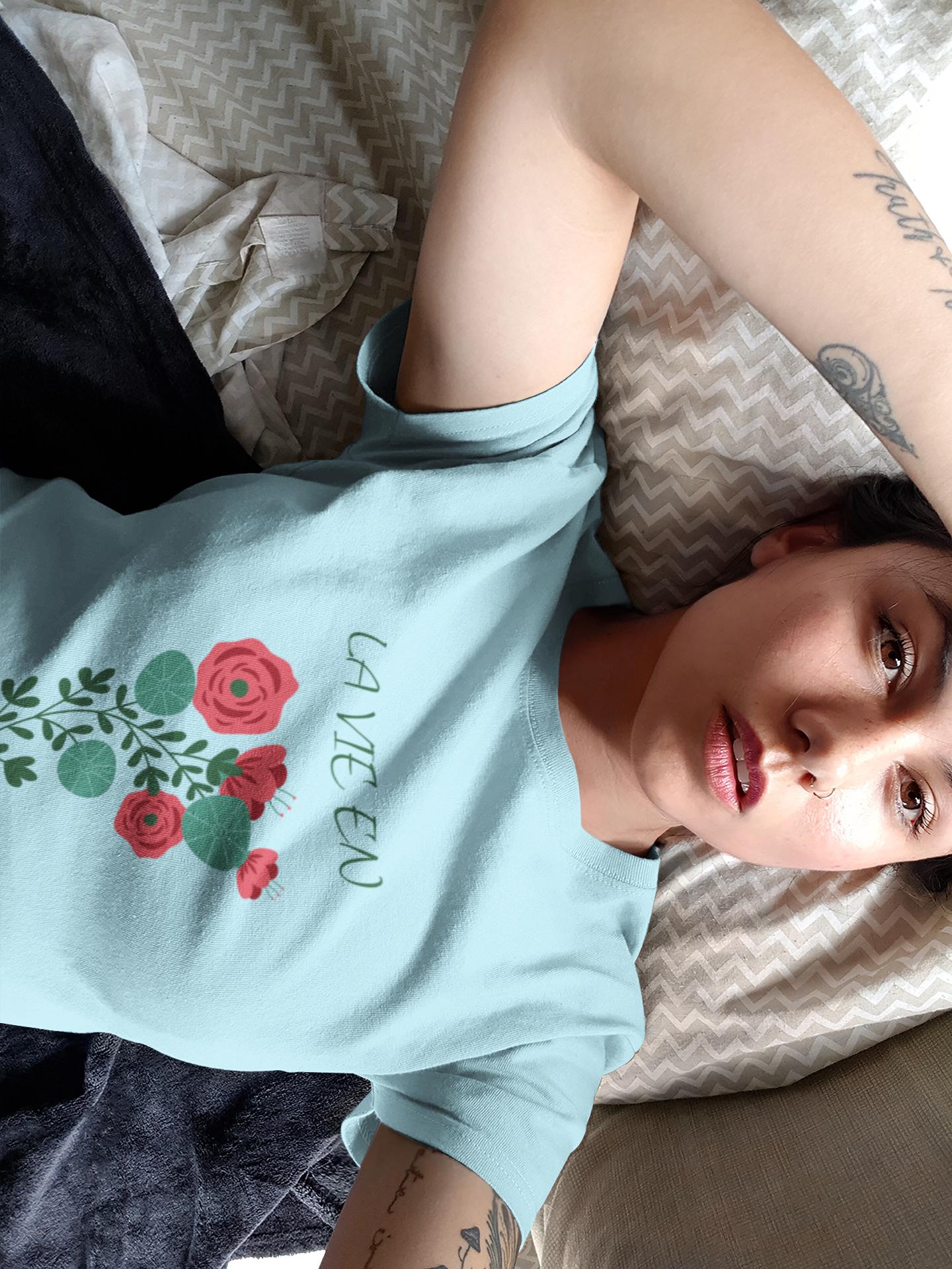 Floral Unisex Tee with Romantic Vibes, Perfect for Casual Spring Fall Summer Wear, Gifts, Valentine's Day, Plant Lovers, Everyday Style