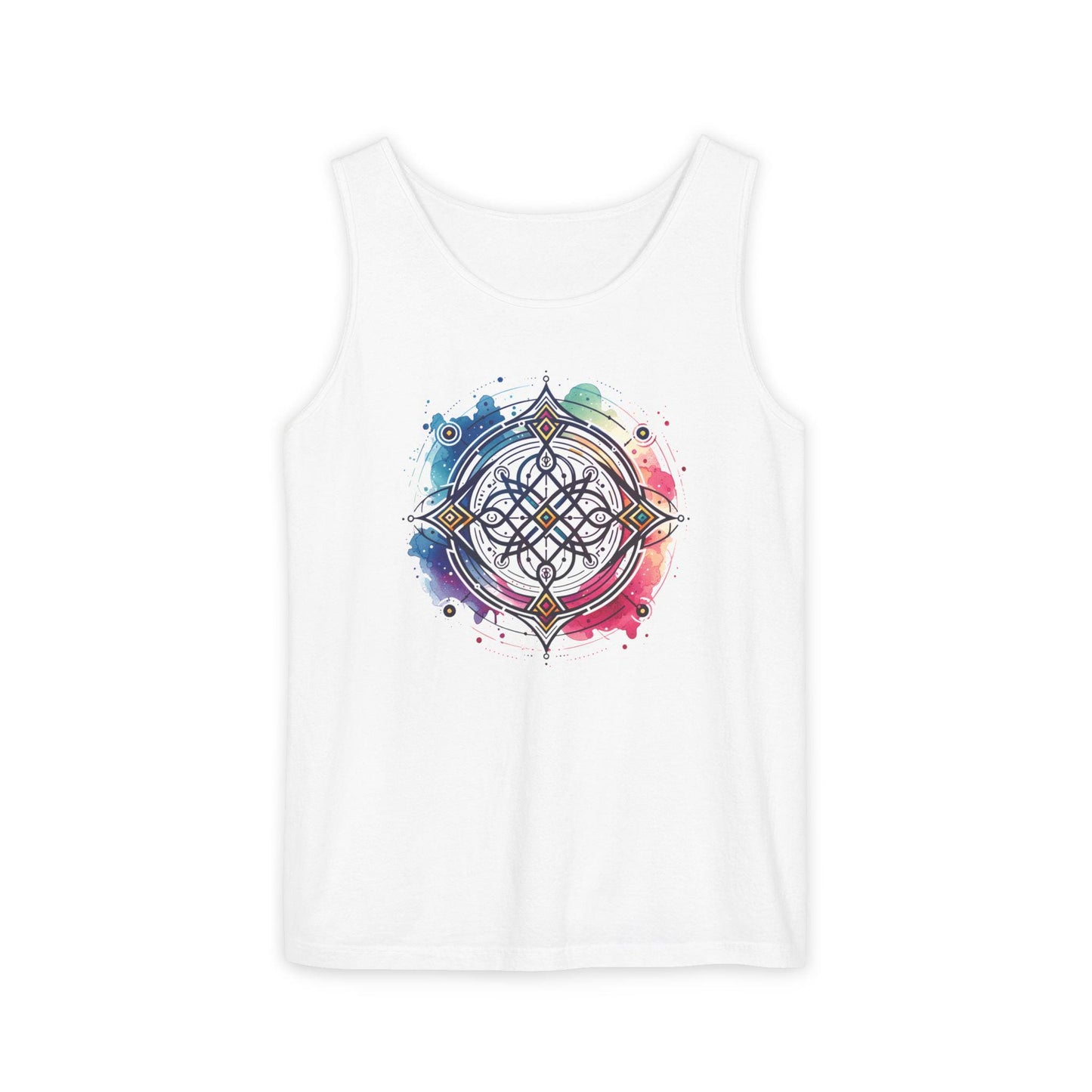 Colorful Mandala Tank Top, Neodiverse Astro Celestial Neo-Soul Tee, Boho Festival Shirt, Perfect Comfort Casual Holiday Weekend Wear