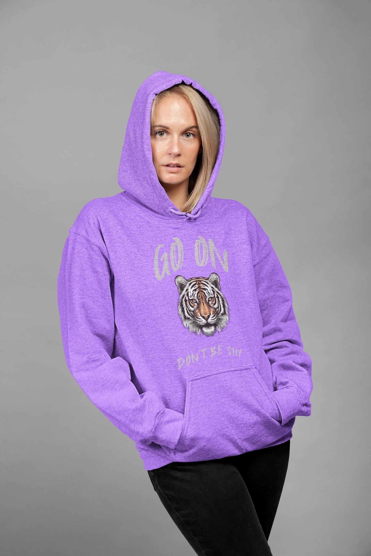 Love and Fun Tiger Hoodie Sweatshirt, Flirty Hoodie, Cozy Pullover, Gift for Him/Her, Birthday Present, Outdoors Summer Flirty Tee