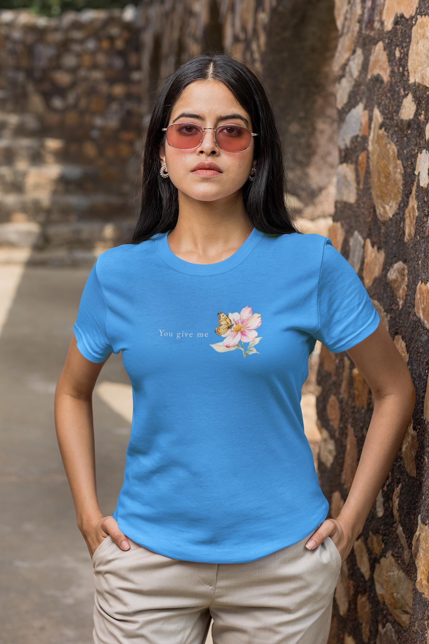 Whimsical Floral Butterfly T-Shirt, Nature Lover Shirt, Everyday Casual Tee, Gift for Her, Spring Fashion Top, Eco-friendly Apparel