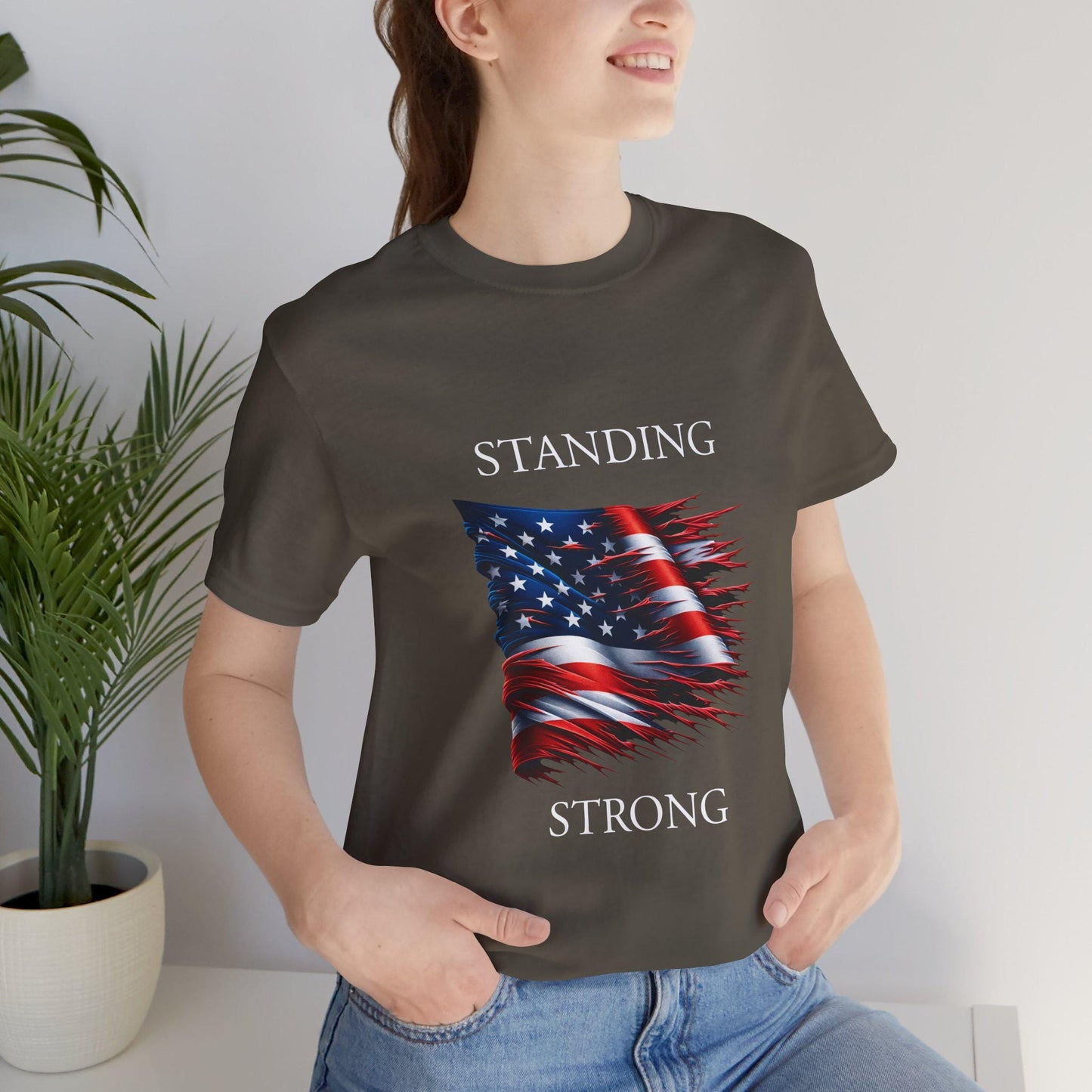 Patriotic Freedom T-Shirt | Short Sleeve Tee, American Flag Shirt, July 4th Apparel, Gift for Veterans, Stand Strong Tee, Red White Blue