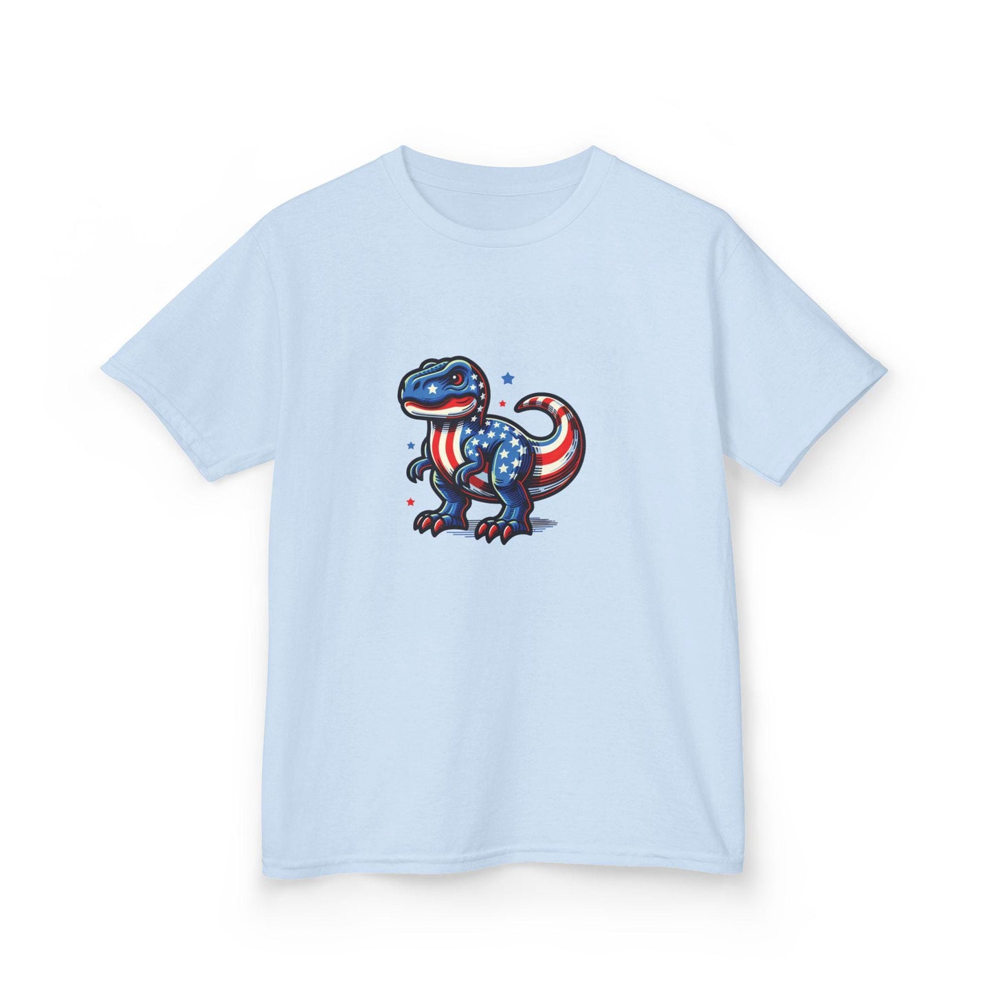 Dinosaur Fourth July Tee, Kids Dinosaur Graphic Tee, Fun Shirt for Children, Cool Summer Clothing, Funny Independence Day Gift For Kids