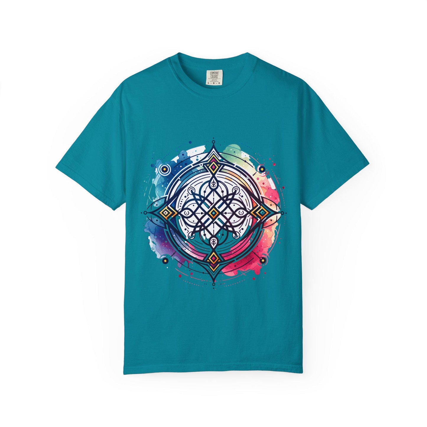 Neodiverse Astro Celestial Neo-Soul T-Shirt, Colorful Mandala Design, Boho Tee, Comfortable Casual Wear, Perfect for Festivals