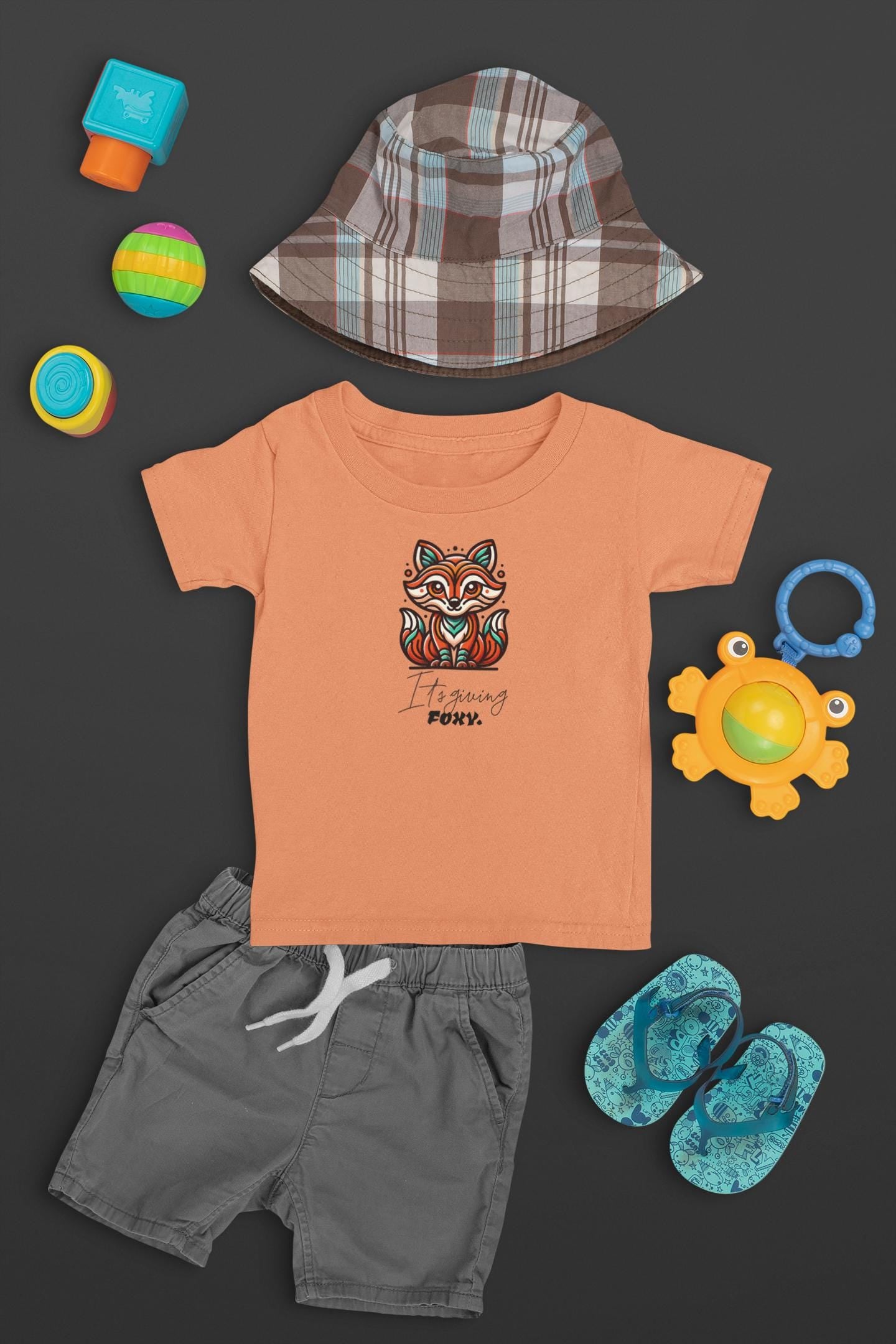 Colorful Foxy Kids Tee, Fun Graphic T-Shirt, Cute Animal Tee, Gifts for Young Ones, Fox Lover Shirt, Nature Lovers Shirt, Fun Animals Tee