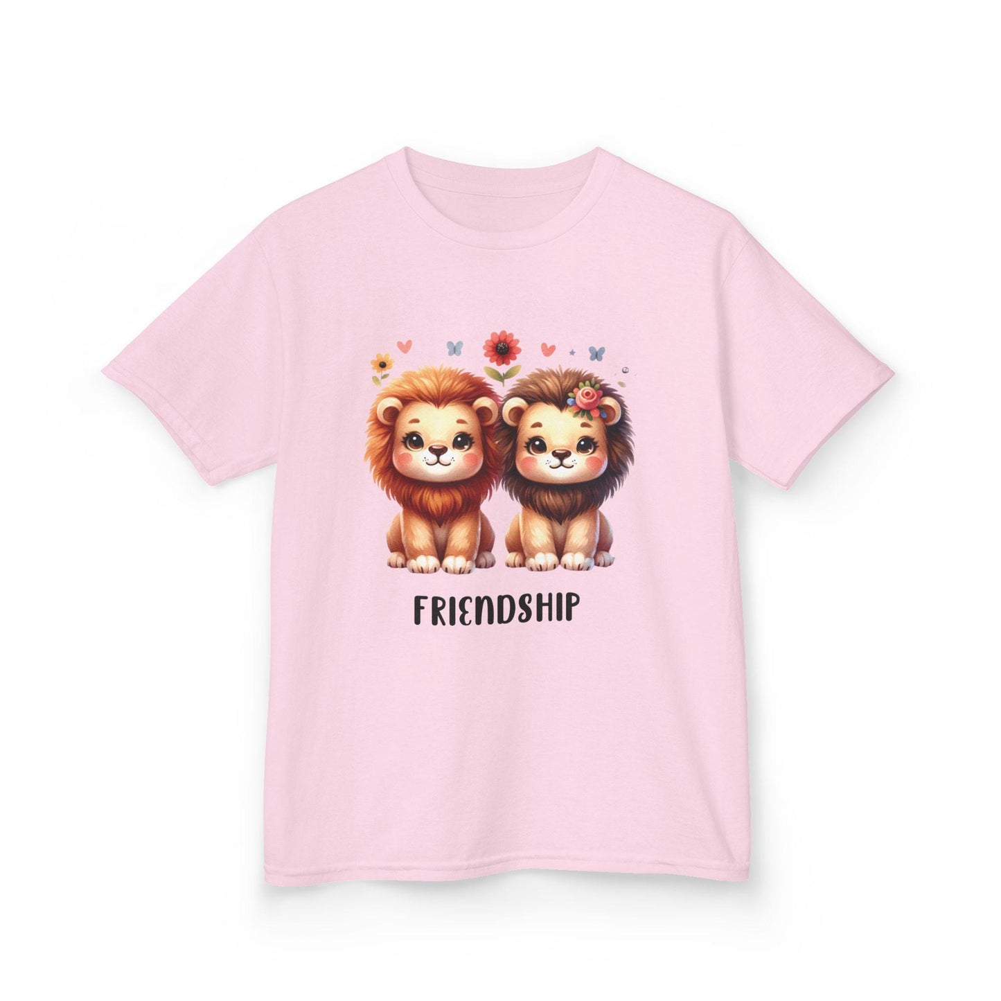 Kids Friendship Graphic Tee, Fun Shirt for Children, Cool Summer Clothing, Gift for Kids, Party Wear, Cool Boho Lion Natural Kids Youth Tee