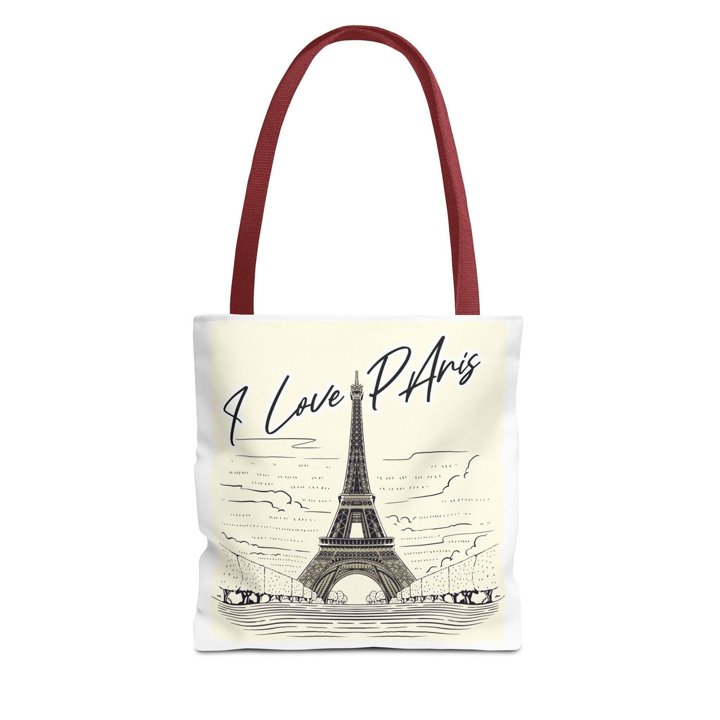 Parisian Love Tote Bag, AOP Shoulder Bag, Eco-friendly Canvas, Travel Accessory, Gift for Her, Day Out Essentials