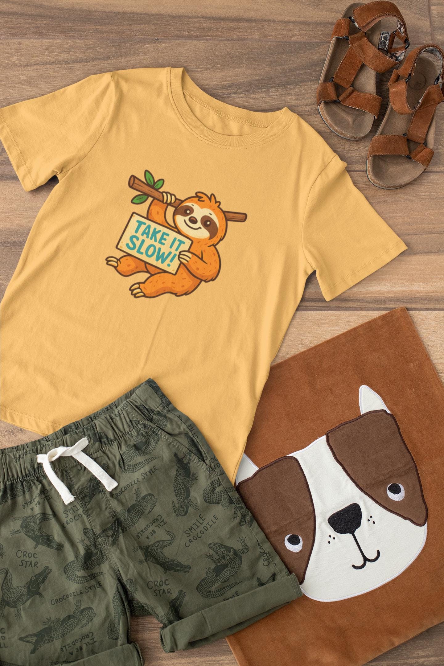 Cute Sloth Kids Take it Slow Tee, Funny Children Tee, Take It Slow Tee, Cute Animal Shirt, Sloth Gift Shirt for Kids Back to School Apparel