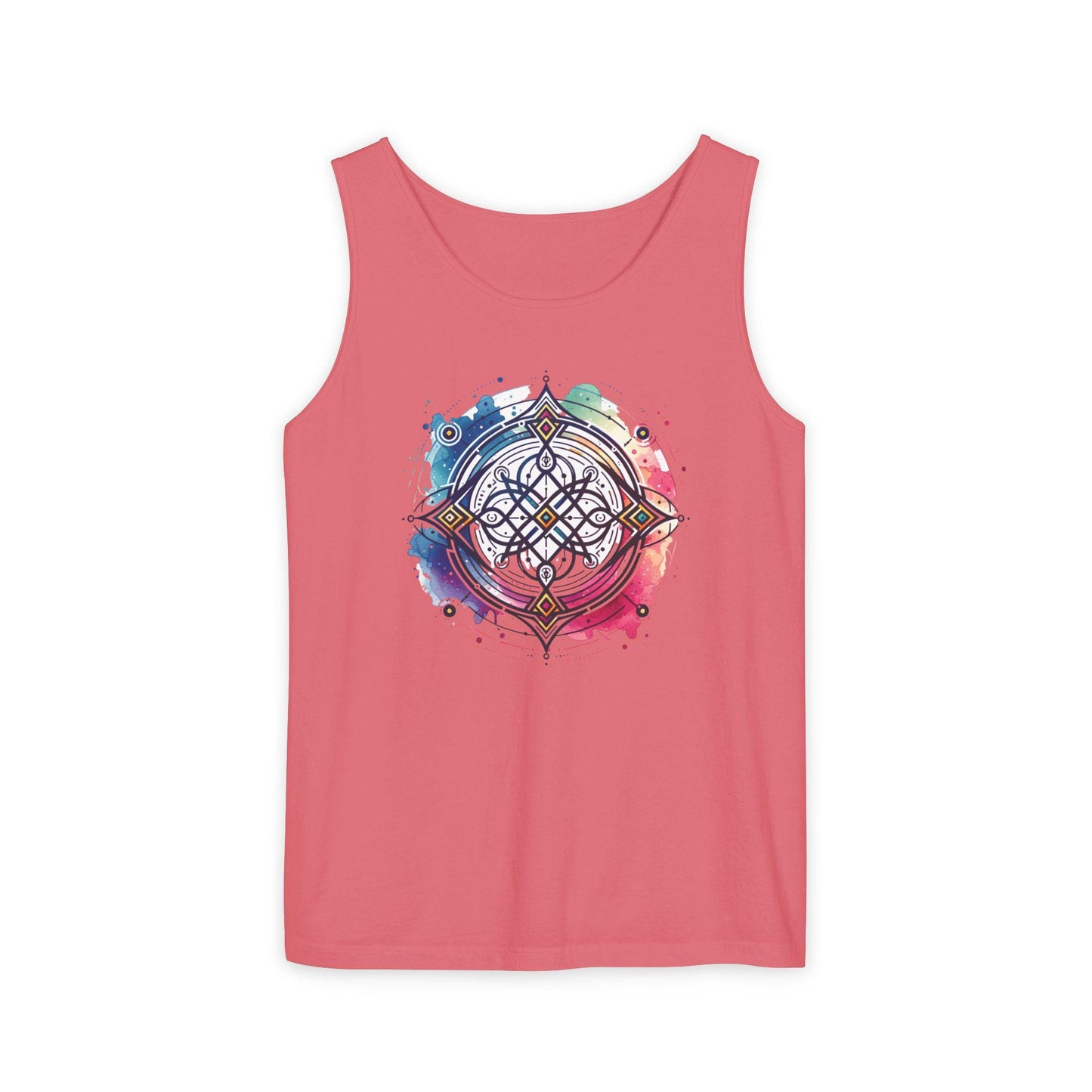 Colorful Mandala Tank Top, Neodiverse Astro Celestial Neo-Soul Tee, Boho Festival Shirt, Perfect Comfort Casual Holiday Weekend Wear