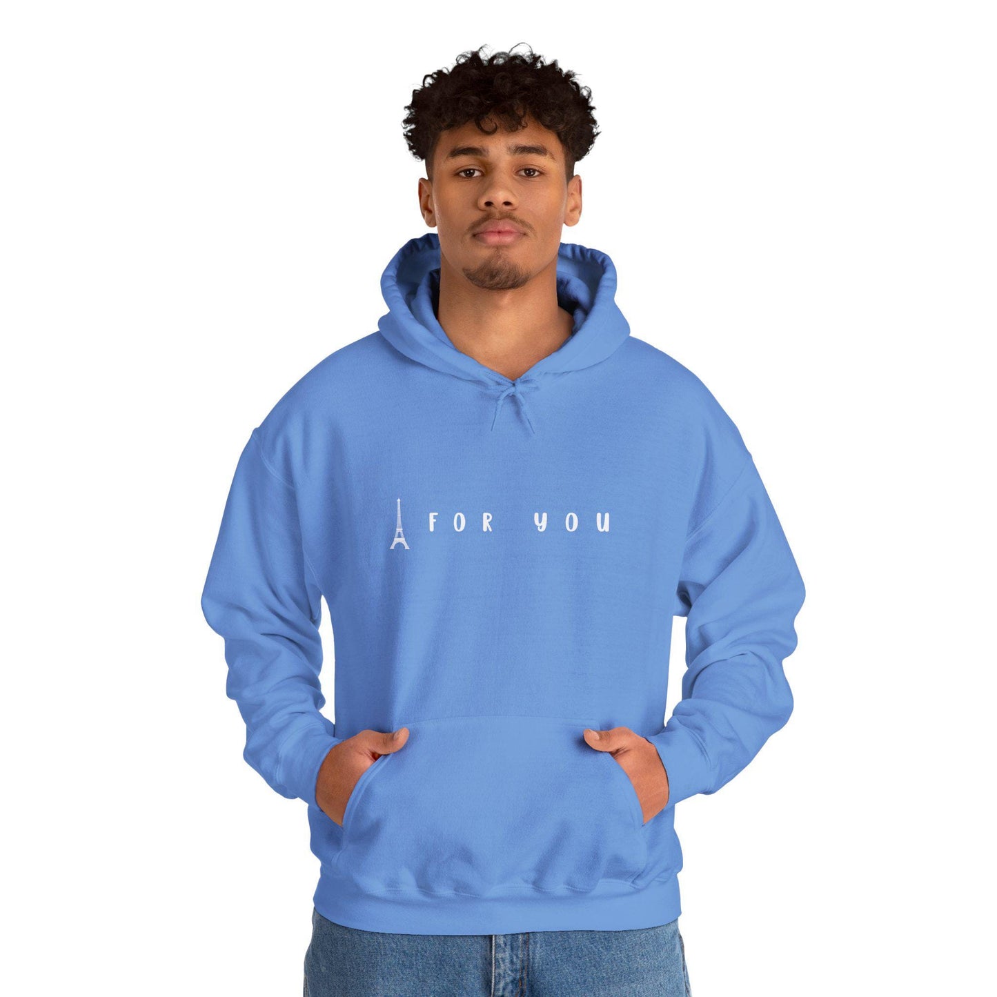 Eiffel in Love Unisex Hoodie, Fun Playful Summer Beach Hoodie, Flirty French Kiss Top, Paris Vacation Hoodie, Romantic Hoodie for Him/Her