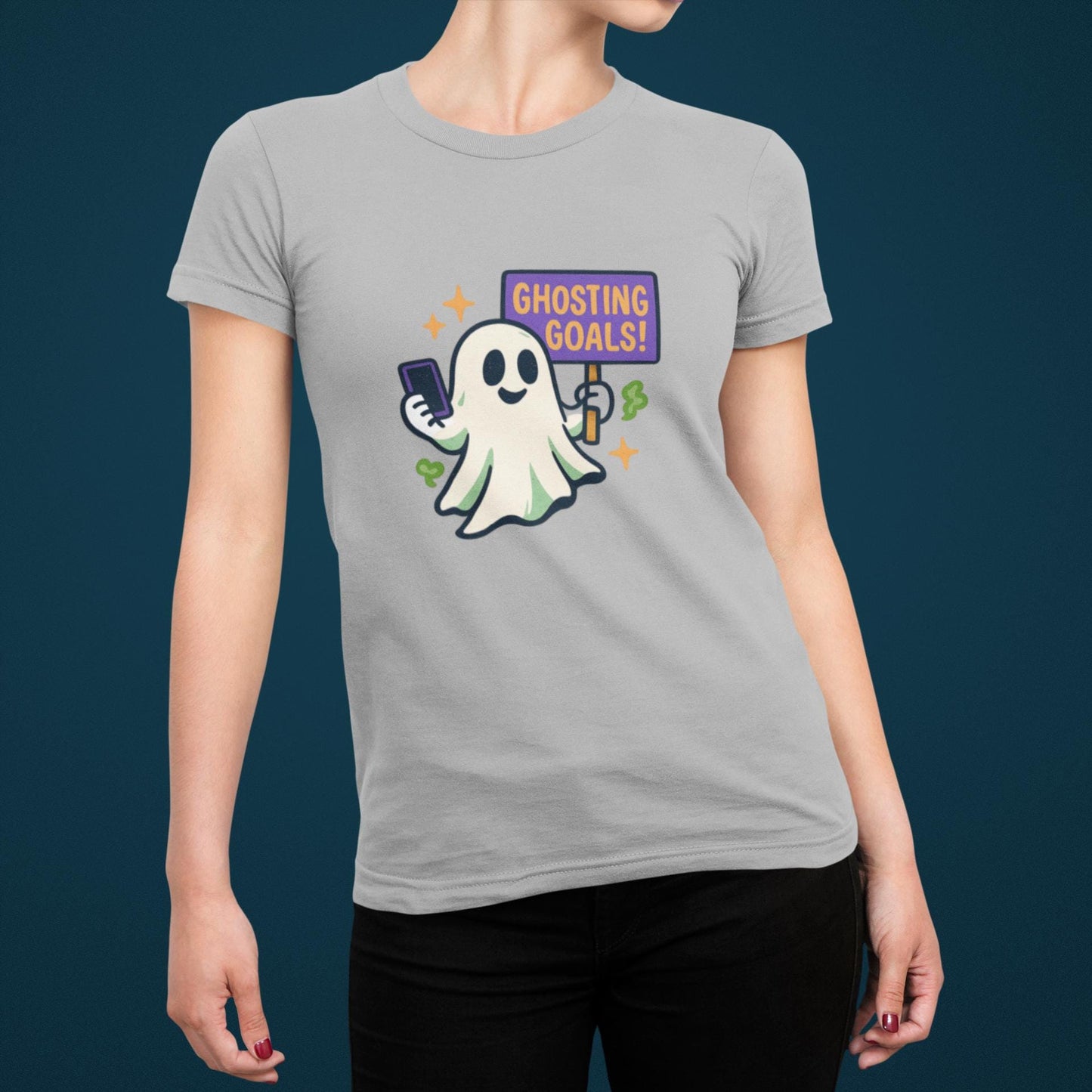 Ghosting Goals Youth Short Sleeve Tee, Fun Halloween Tee, Cute Ghost Graphic Tee, Spooky Season Apparel, Kids' Halloween Top Back to School
