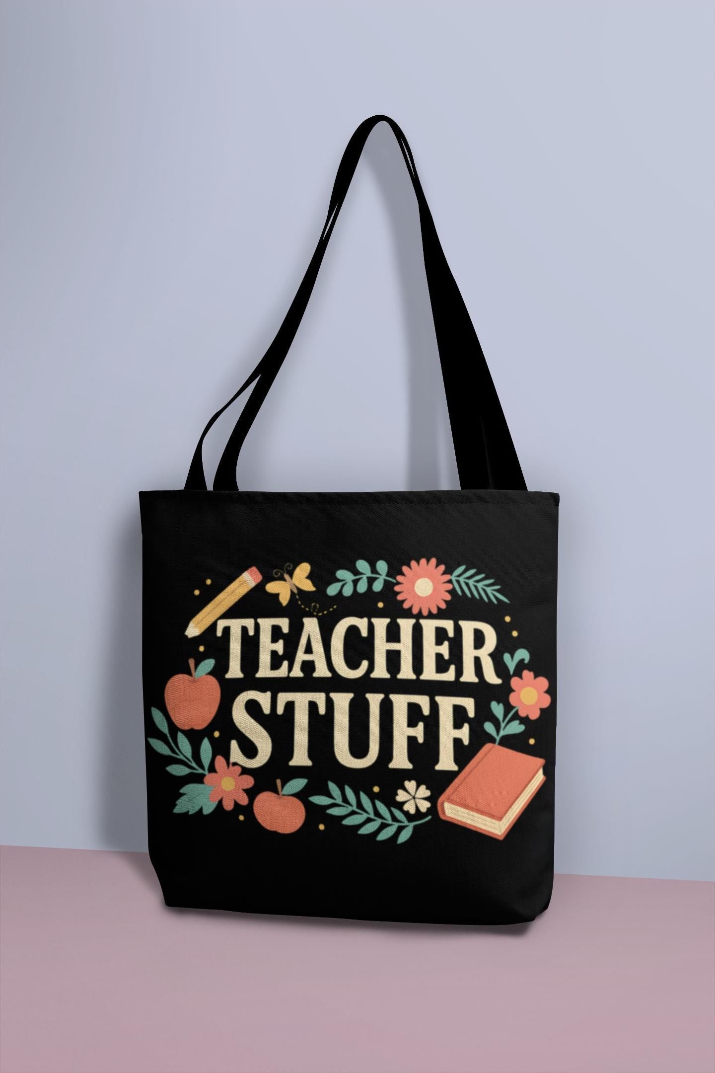 Teacher Stuff Tote Bag - Perfect Gift for Educators, Back to School, Classroom Essentials, Teacher Appreciation, Eco-Friendly Bag