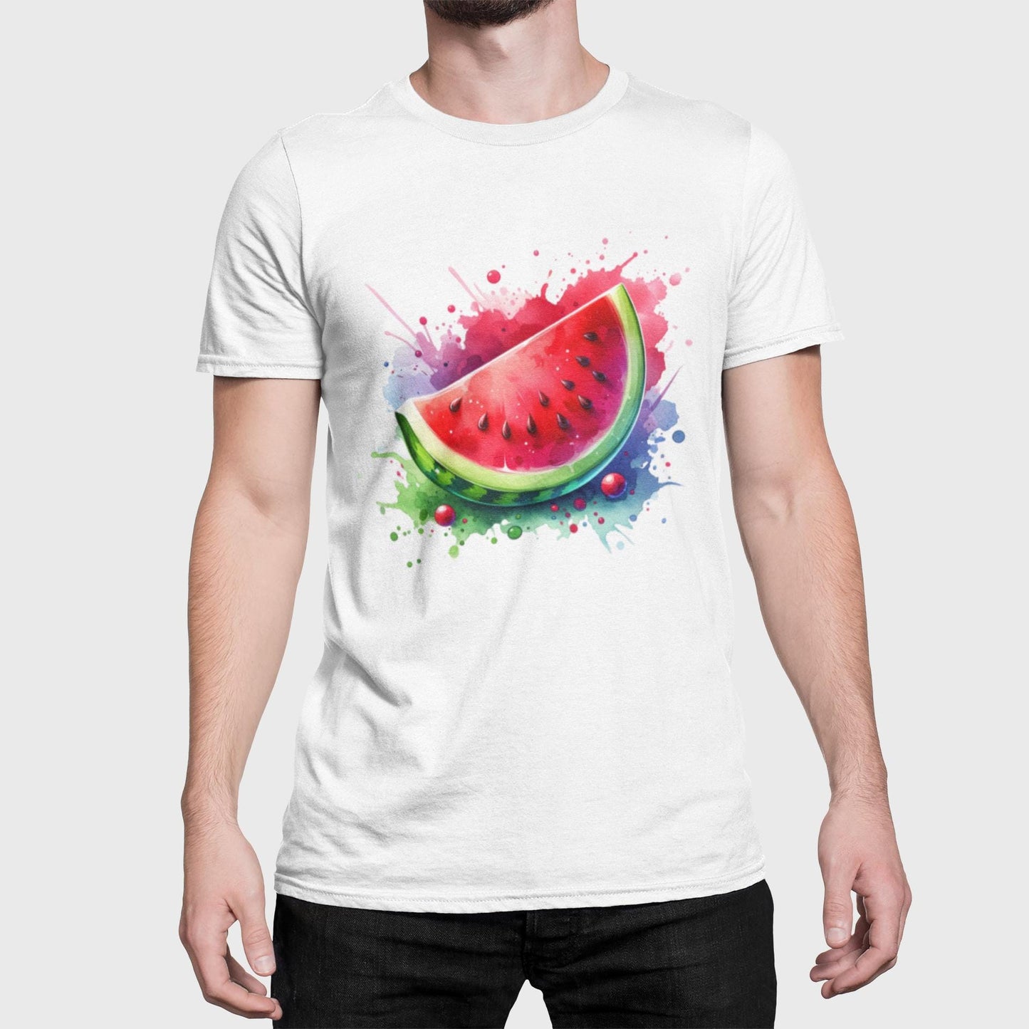 Summer Watermelon Splash Unisex T-Shirt, Summer Vibes Shirt, Beachwear, Comfort Colors Shirt, Casual Summer Tee, Aesthetic Watermelon Tee