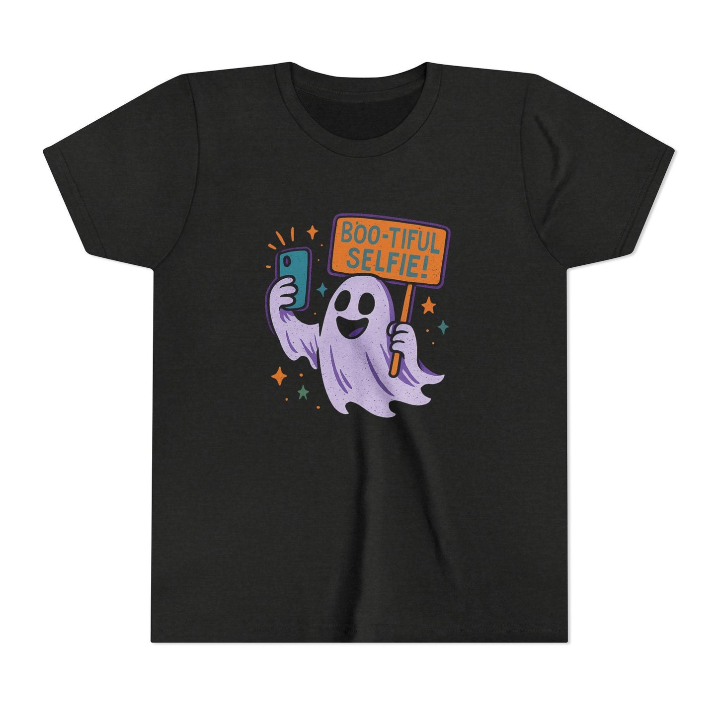 Boo-tiful Selfie Ghost Kids Tee, Halloween Shirt, Youth Tee for Boys and Boys, Spooky Kids Apparel, Fun Ghost Design, Back to School Apparel