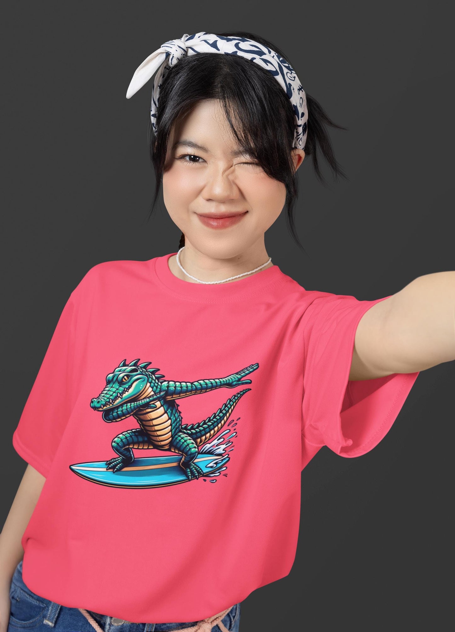 Surfing Dinosaur Kids Tee, Fun Summer Shirt, School Clothing, Back to school Tee, Cute Animal Graphic Tee, Youth Surf Shirt, Back to School