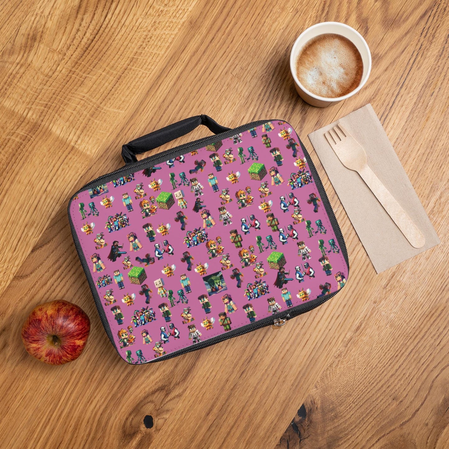 Minecraft Inspired Vibrant Kids Lunch Bag, Perfect for Back to School, Picnics, and Playdates, Gamer Enthusiast Lunch Bag, School Lunch Bag