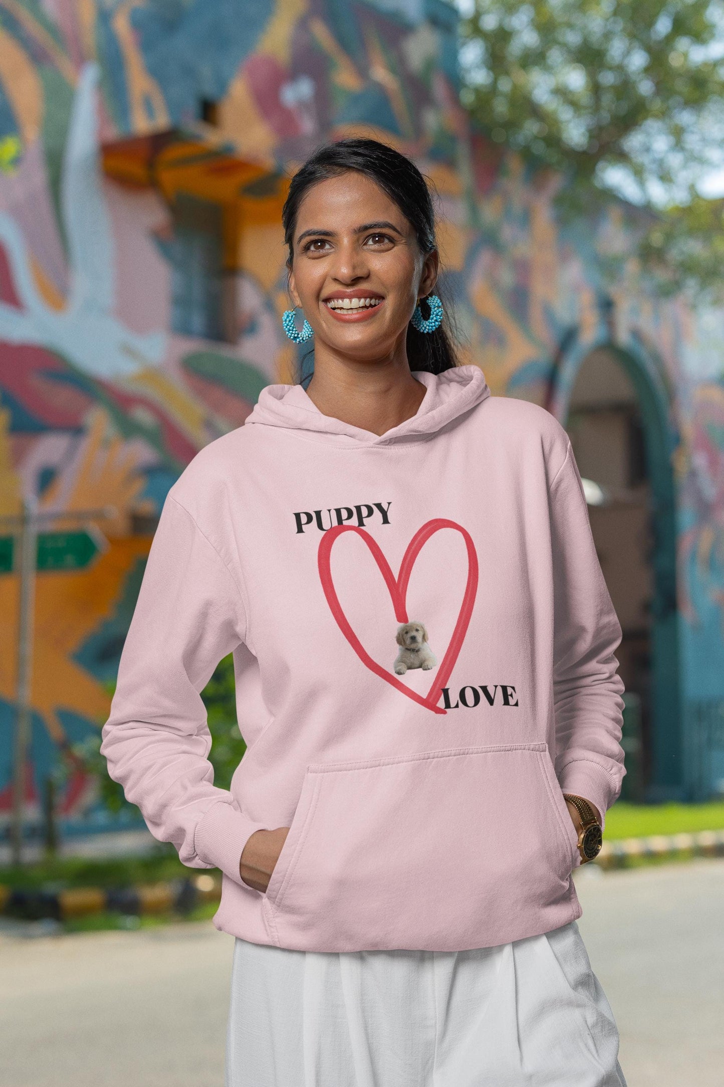 Puppy Love Hoodie, Cozy Pet Sweatshirt, Dog Lover Gift, Unisex Hoodie, Animal Apparel, Cute Dog Clothing