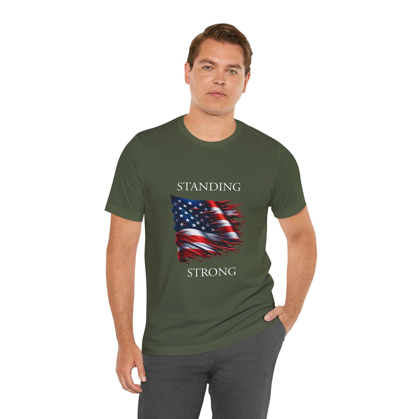 Patriotic Freedom T-Shirt | Short Sleeve Tee, American Flag Shirt, July 4th Apparel, Gift for Veterans, Stand Strong Tee, Red White Blue