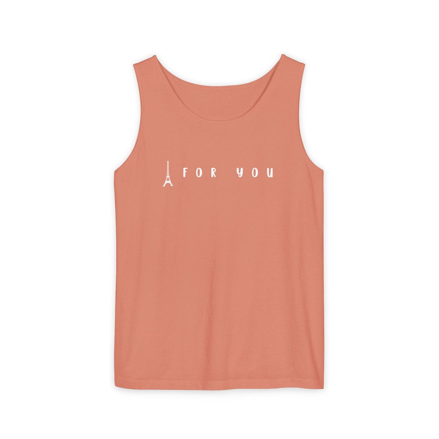 Eiffel in Love Tank Top, Playful Summer Beach Top, Flirty French Kiss Top, Paris Vacation Tank Top, Romantic Graphic Top for Her & Him