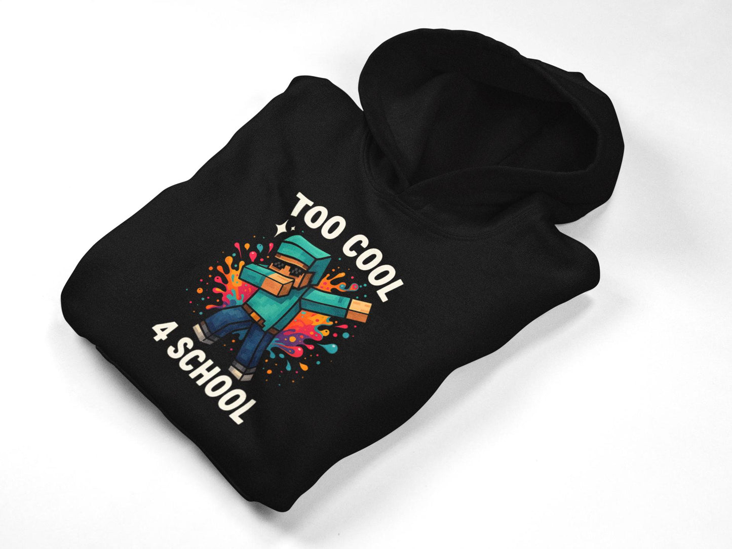 Minecraft Inspired Too Cool 4 School Youth Hoodie, Kids Hoodie, Back to School Gift for Students, Welcome Back Hoodie, Back-to-School Hoodie