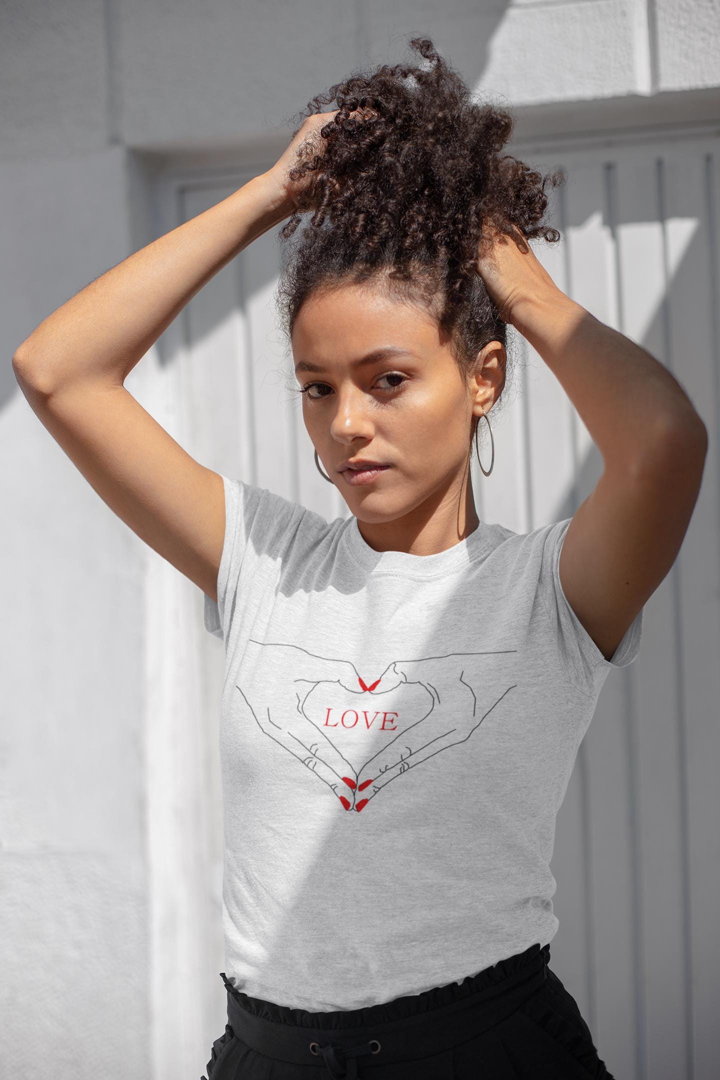 I Heart Love Hands Unisex Jersey Tee, Cute Couple Shirt, Gift for Her, Gift for Him, Valentine's Day Gift, Everyday Casual Wear