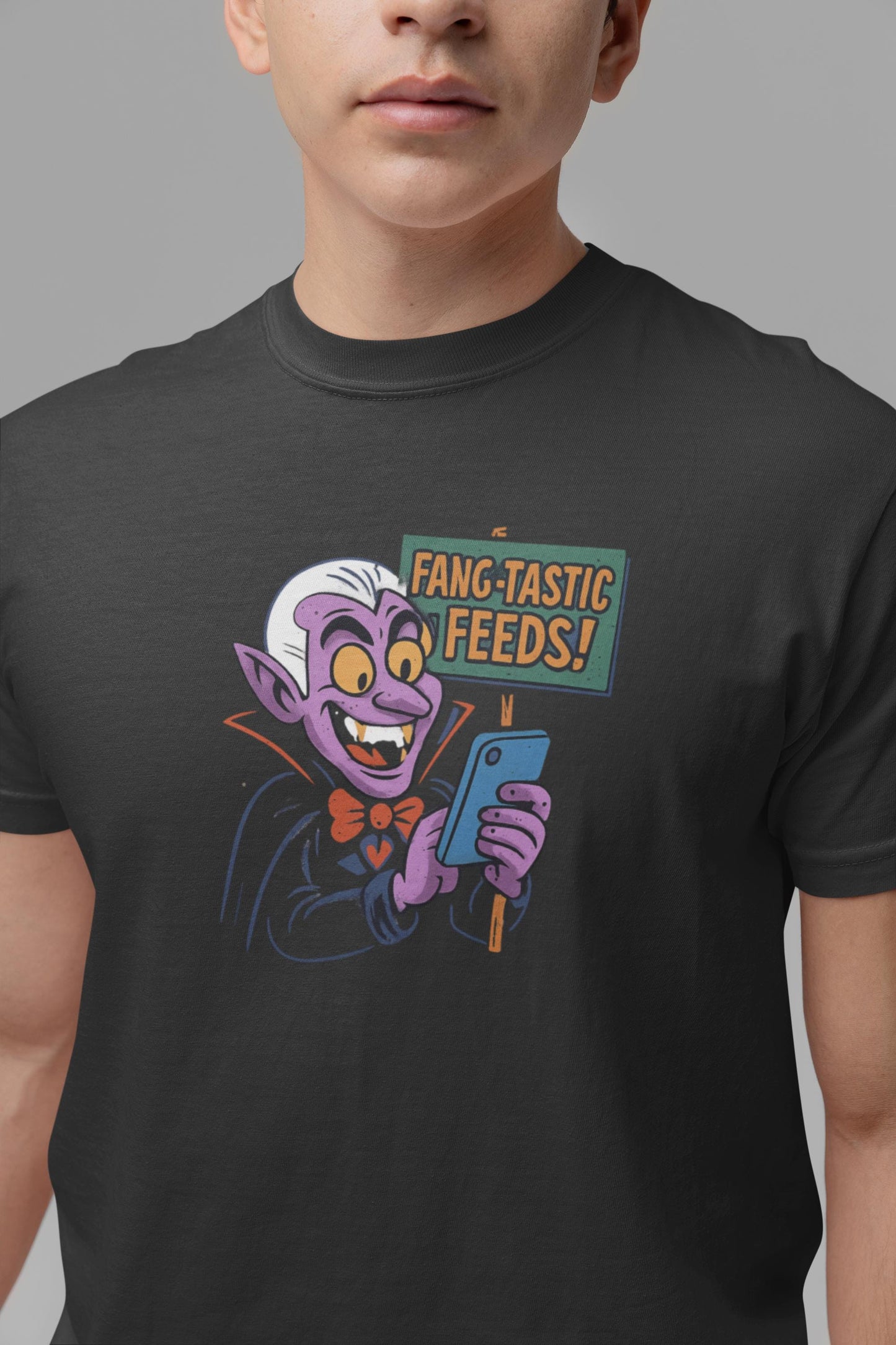 Fang-tastic Feeds Youth Tee, Halloween T-Shirt, Kids Graphic Tee, Cute Monster Shirt, Casual Wear Back to School Apparel for Boys & Girls
