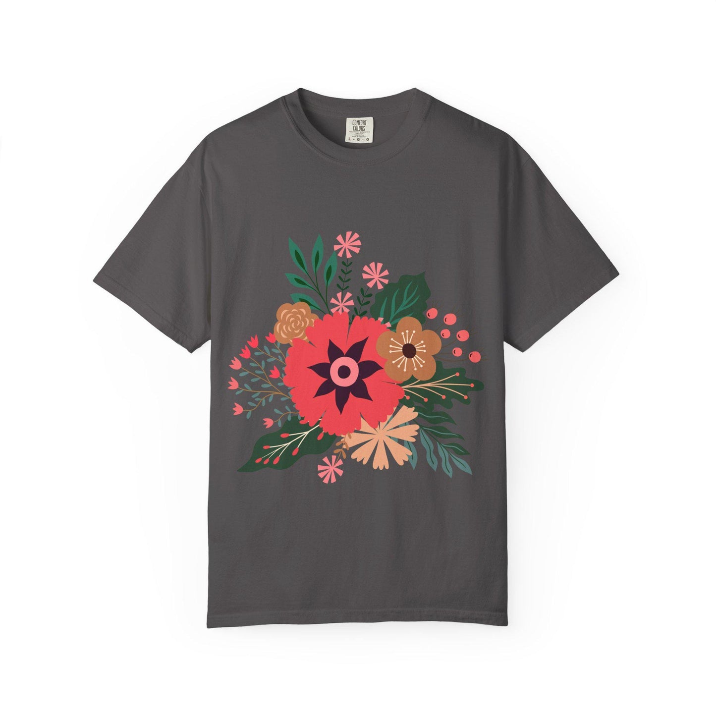 Summer Boho Floral T-Shirt, Soft Cotton Tee, Boho Chic Top, Gift for Her, Summer Style Wear, Everyday Casual Attire, Fun Vibes Comfort Color