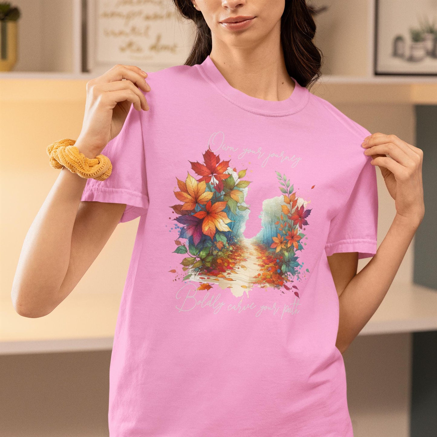 Colorful Autumn T-Shirt, Nature Vibe Tee, Comfort Colors, Own Your Journey, Boldly Carve Your Path, Inspiring Boho Casual Wear, Unisex