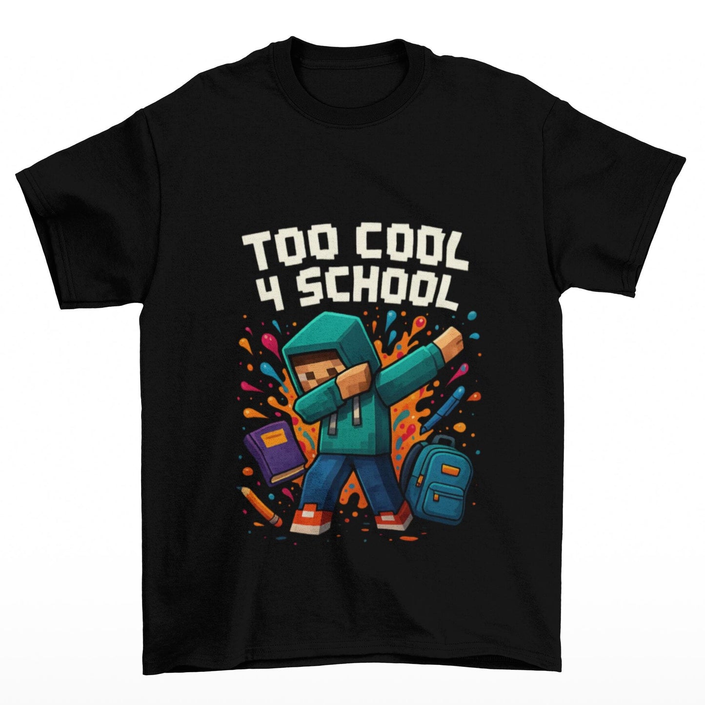 Minecraft Inspired Too Cool 4 School Youth T-Shirt, Kids Tee, Back to School Gift for Students, Welcome Back T-Shirt, Back-to-School T-Shirt