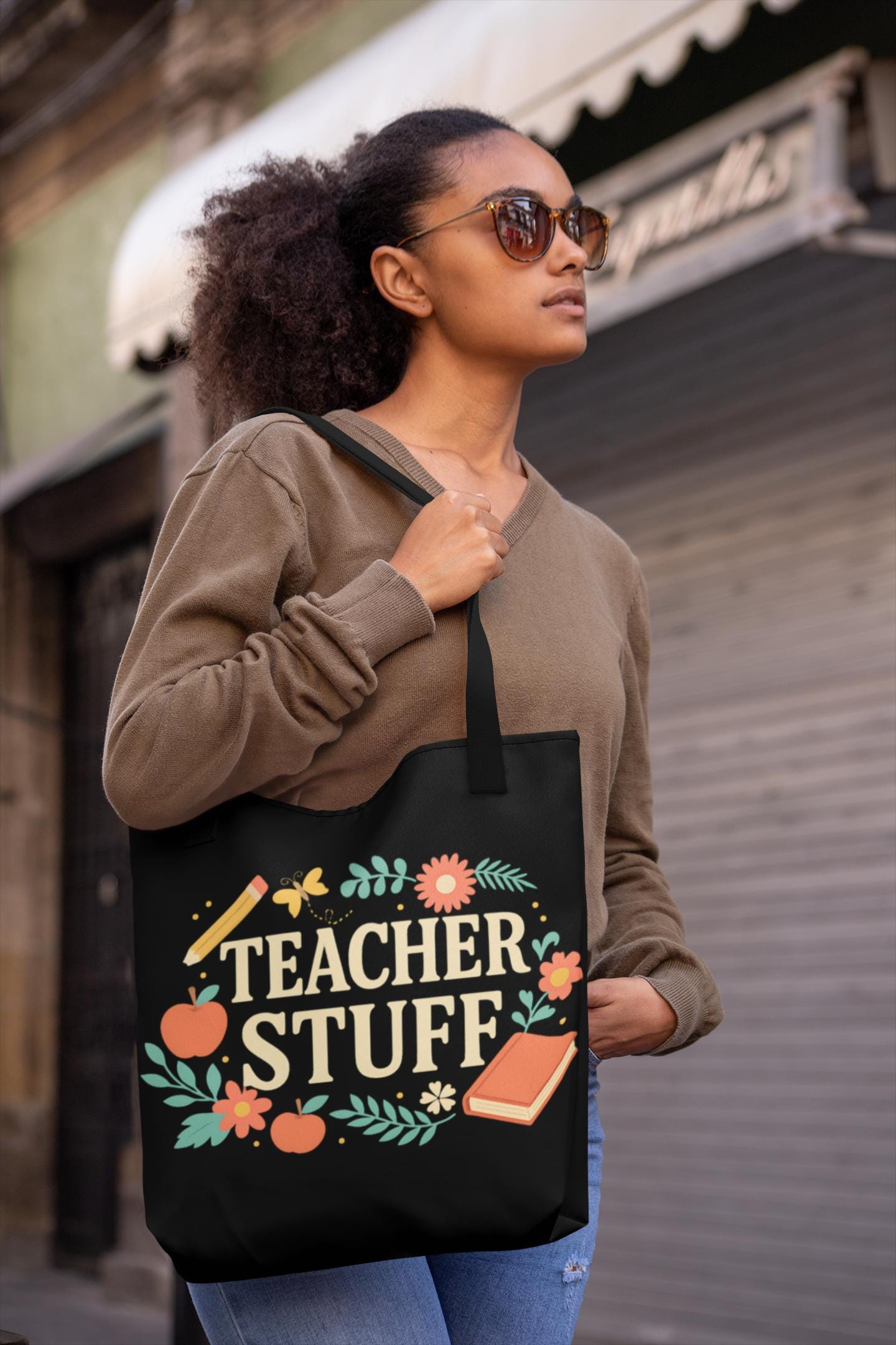 Teacher Stuff Tote Bag - Perfect Gift for Educators, Back to School, Classroom Essentials, Teacher Appreciation, Eco-Friendly Bag