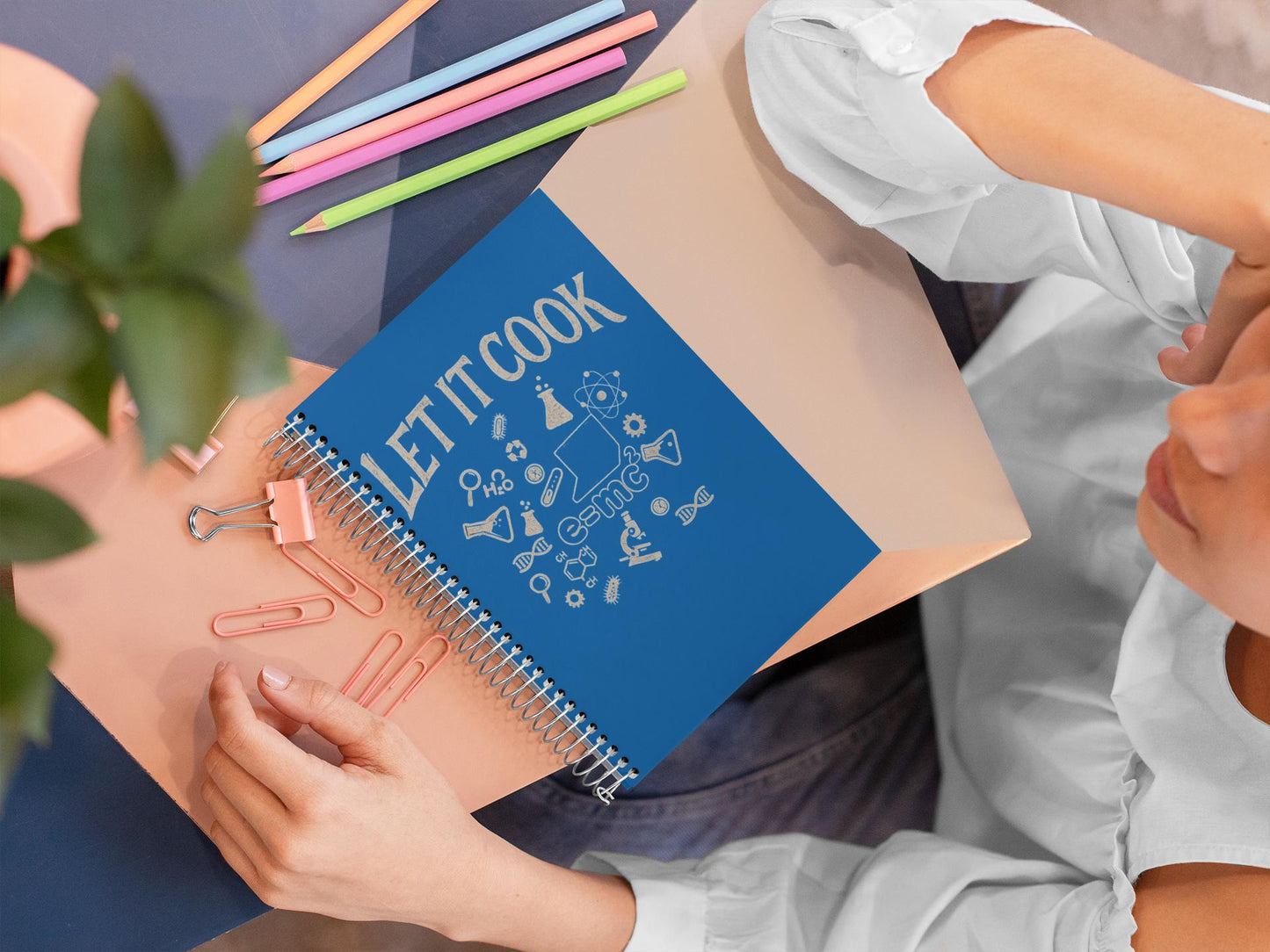 Science Lab Spiral Notebook, Chemistry Journal for Students Teachers STEM Gift Cute, Study Notes Planner Back to School Laboratory Scientist